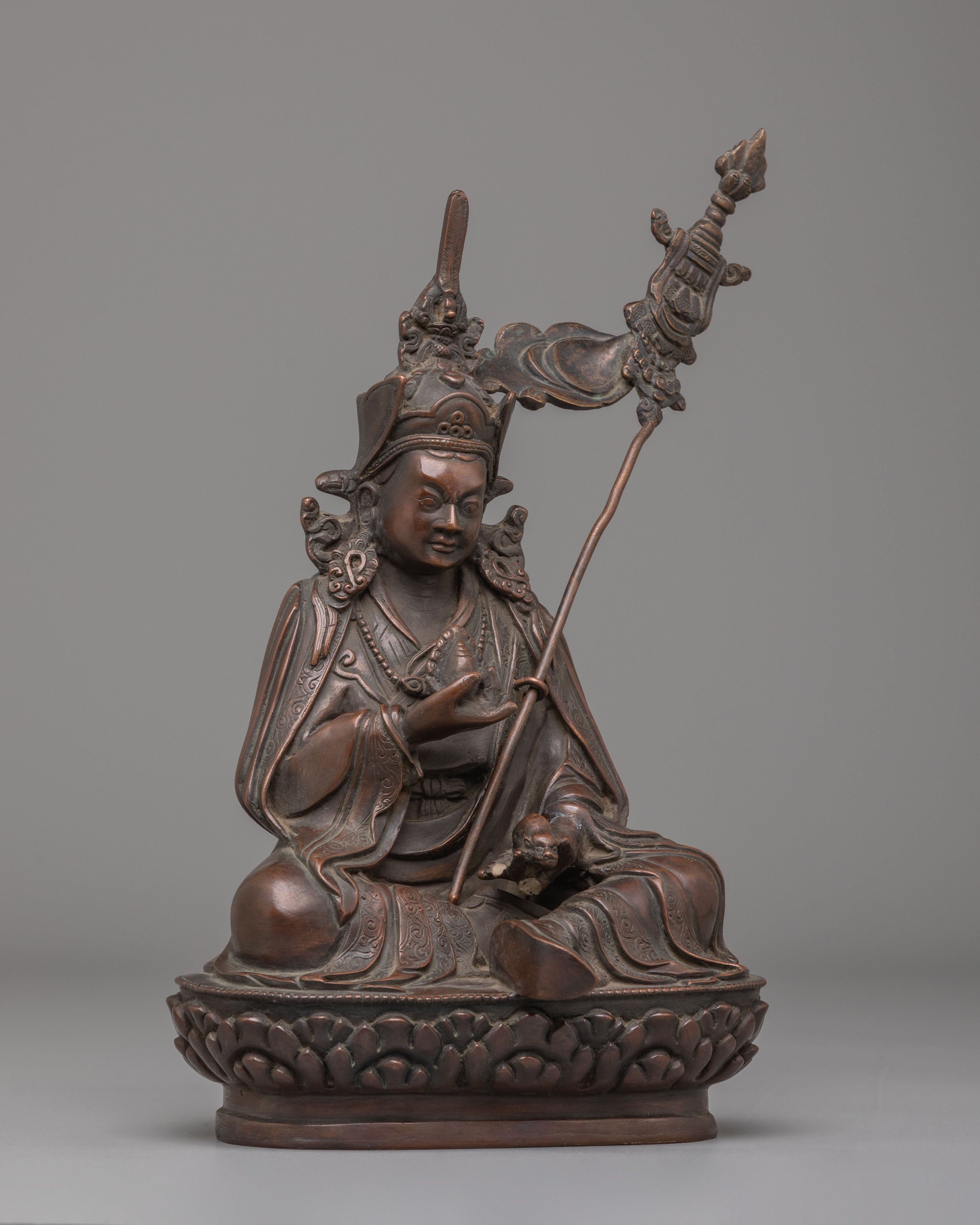 Handcrafted Copper Guru Norla Statue | Symbol of Protection