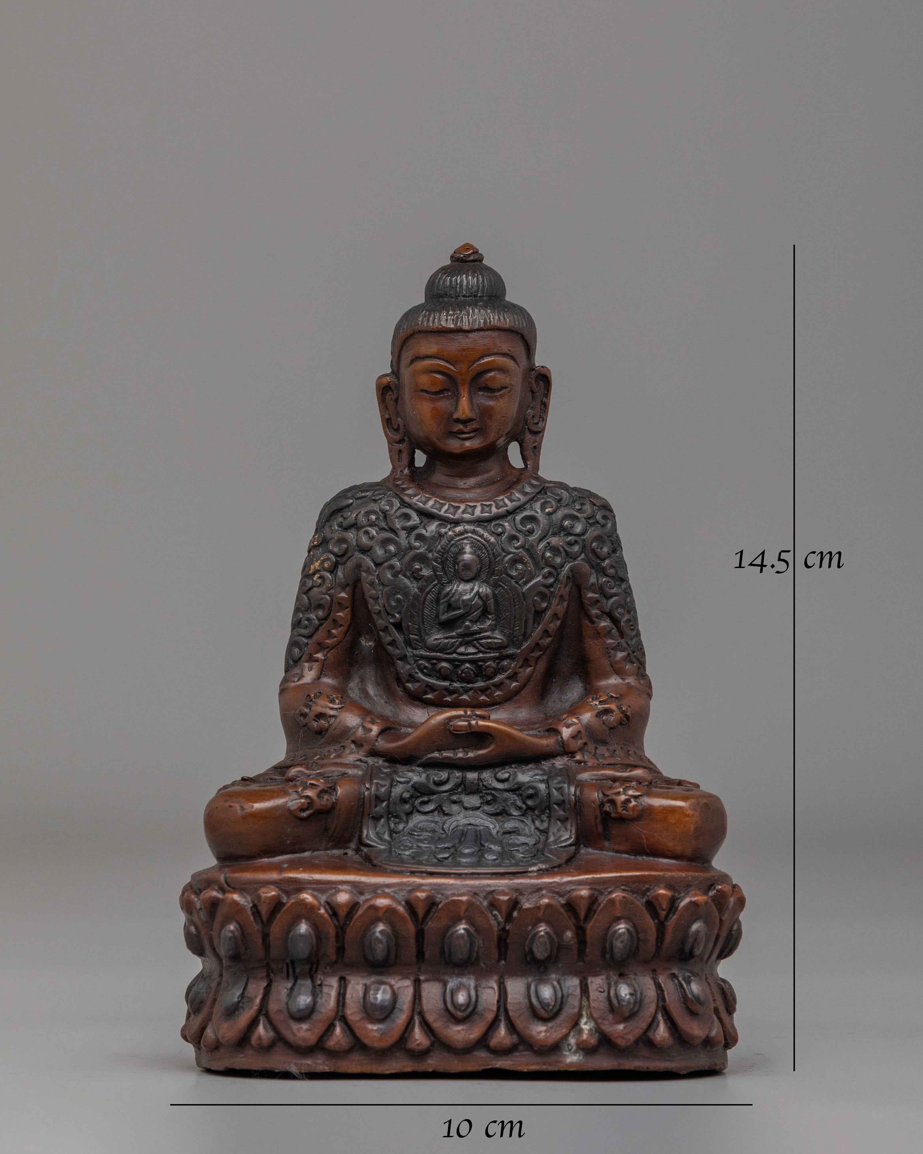 Amitabha Buddha Statue for Meditation | Oxidized Copper Buddha Figure
