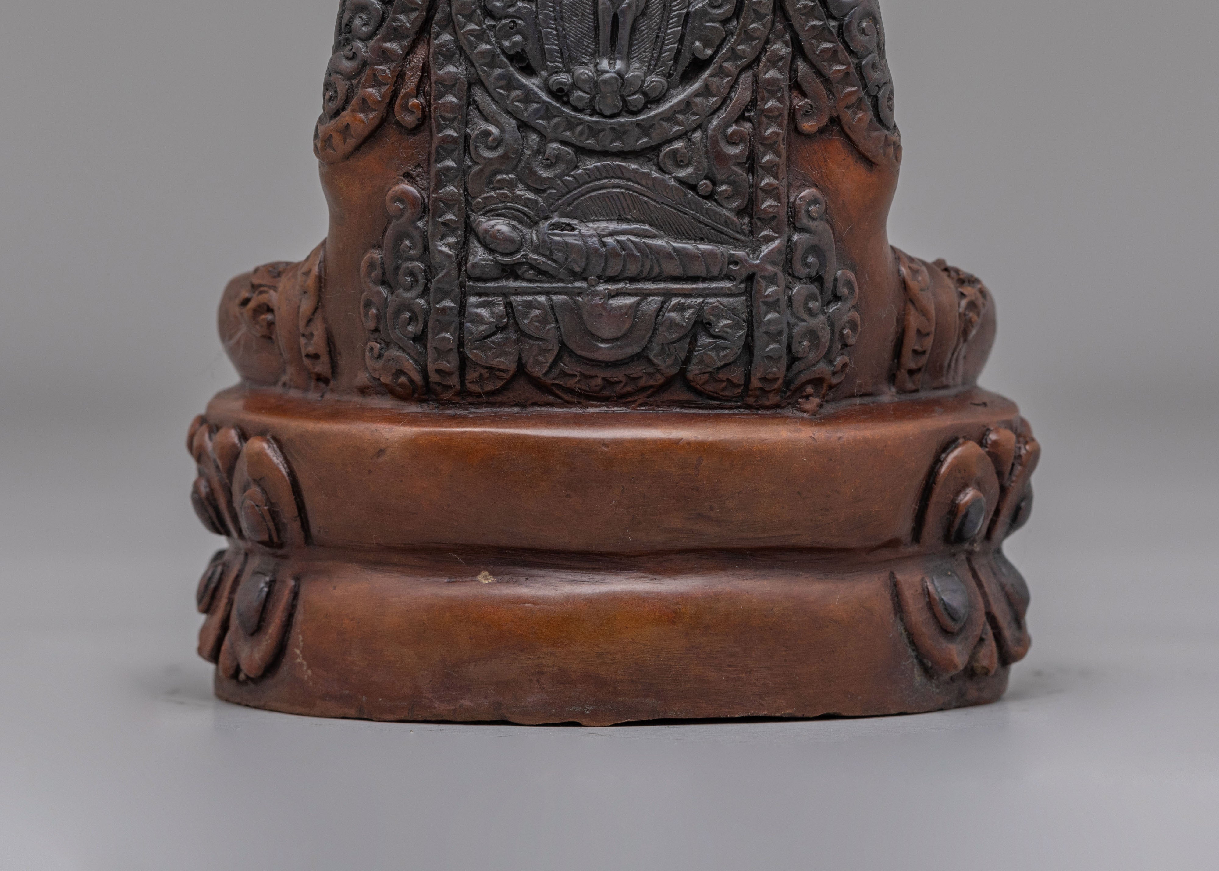 Amitabha Buddha Statue for Meditation | Oxidized Copper Buddha Figure