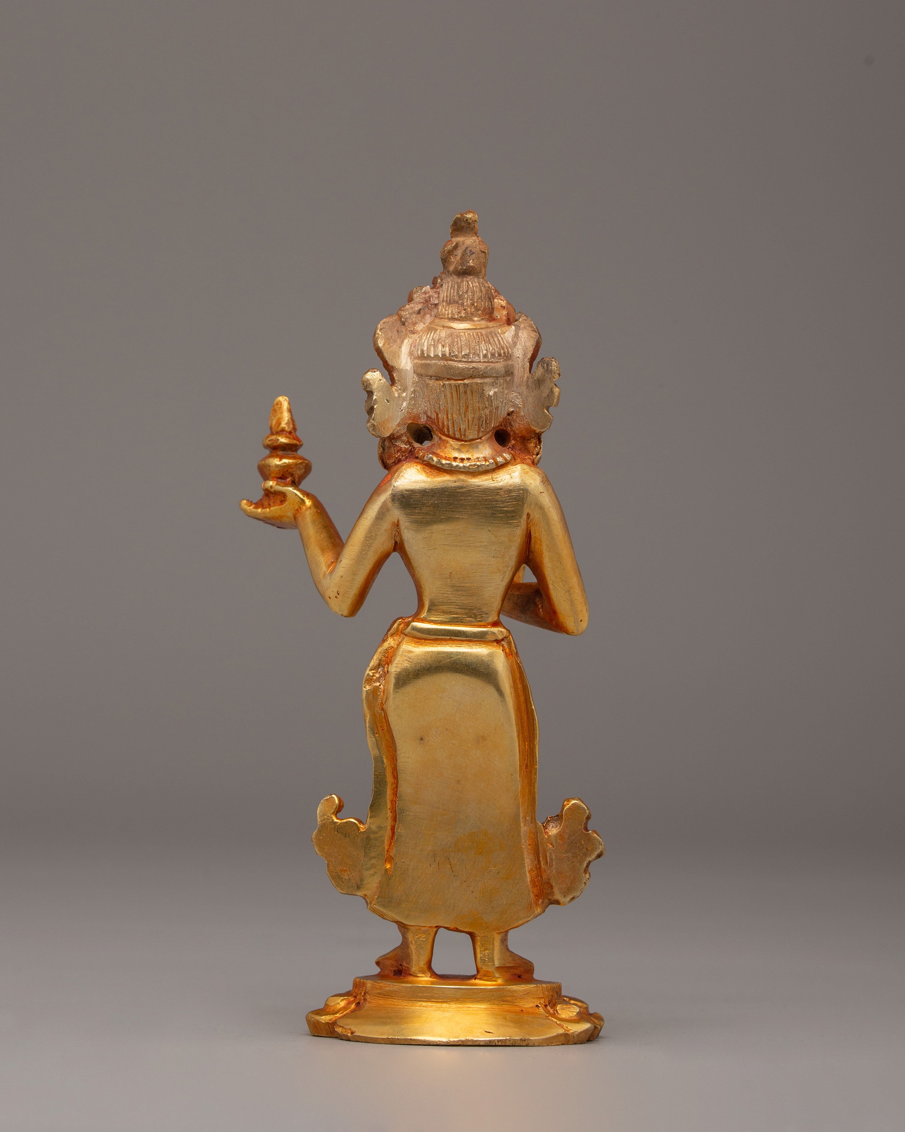 Handcrafted Mandarva Buddha Statue | Electro Gold Plated Statue for Altars