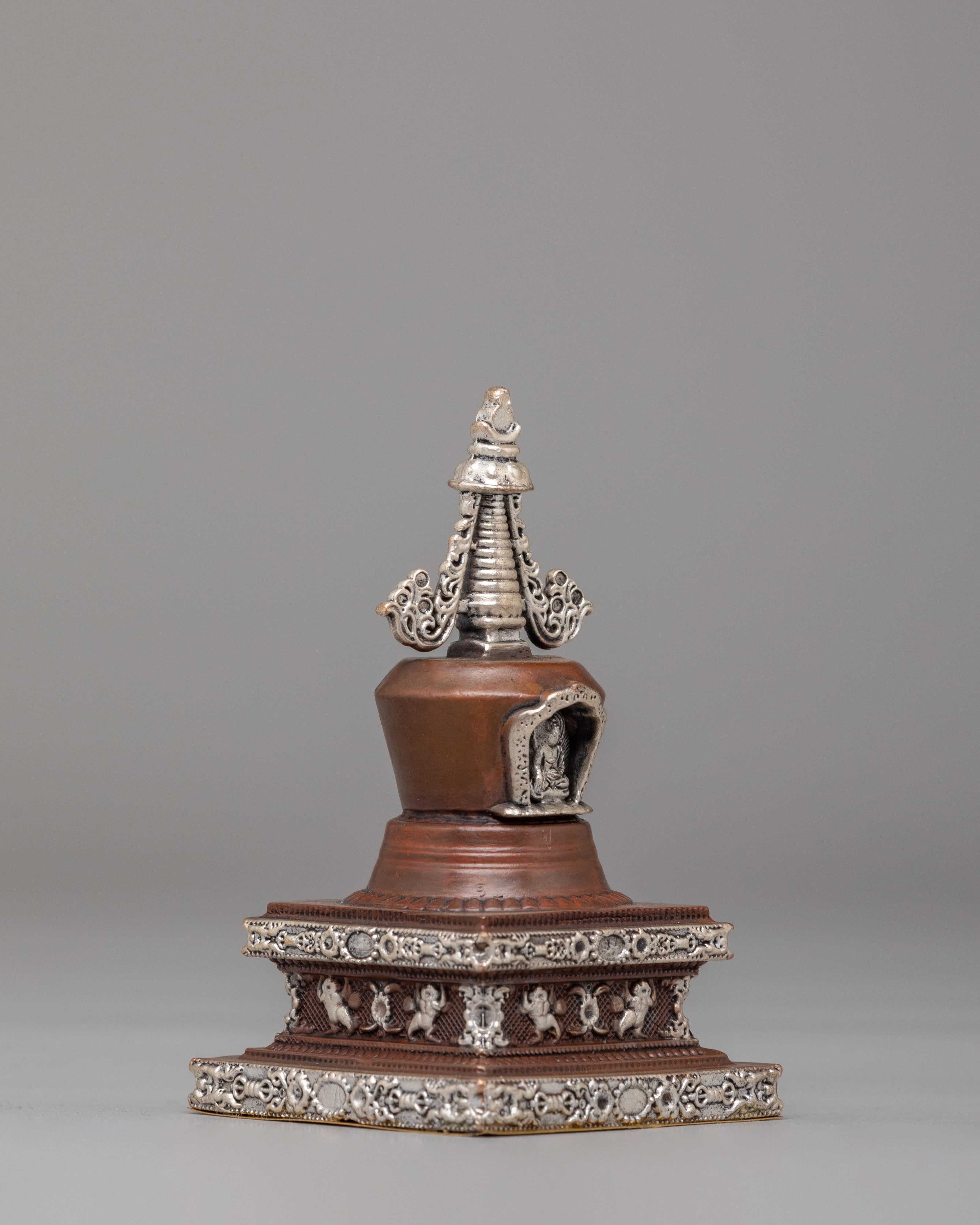 Handcrafted Altar Parinirvana Stupa | Sacred Tibetan Art