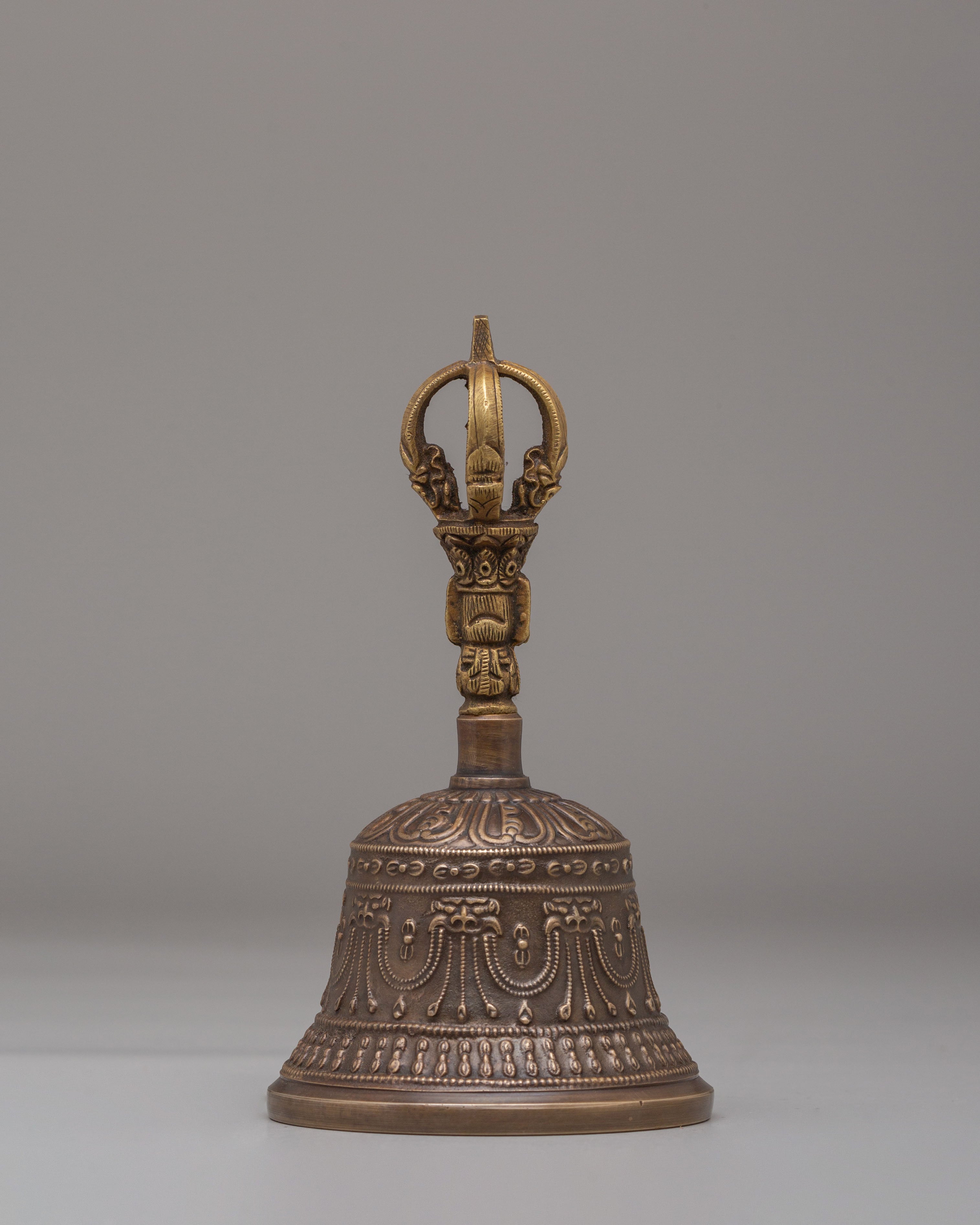 Tibetan Buddhism Vajra and Bell Set | Bronze Ritual Tools