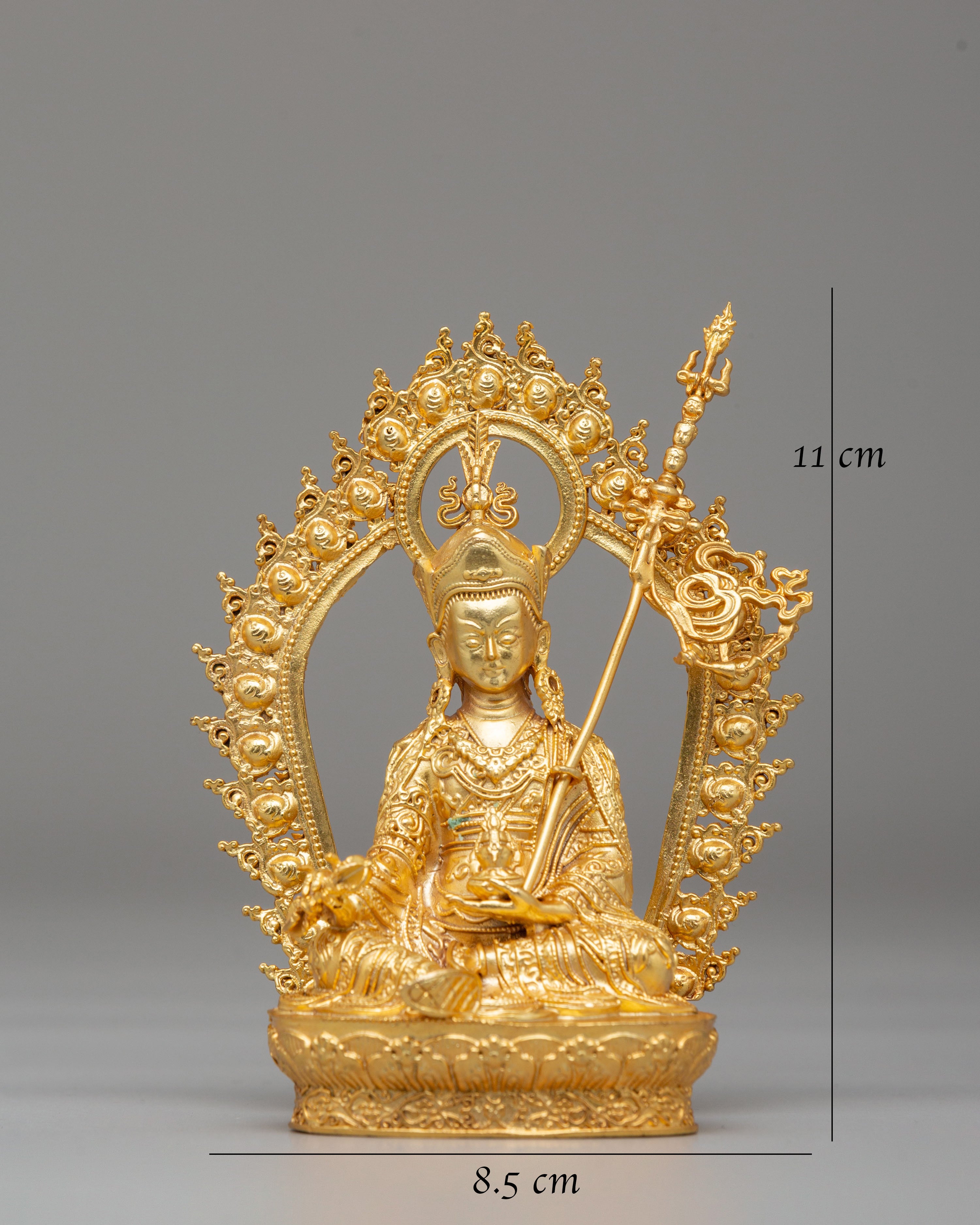 Padmasambhava Meditation Statue | Gold-plated copper statue