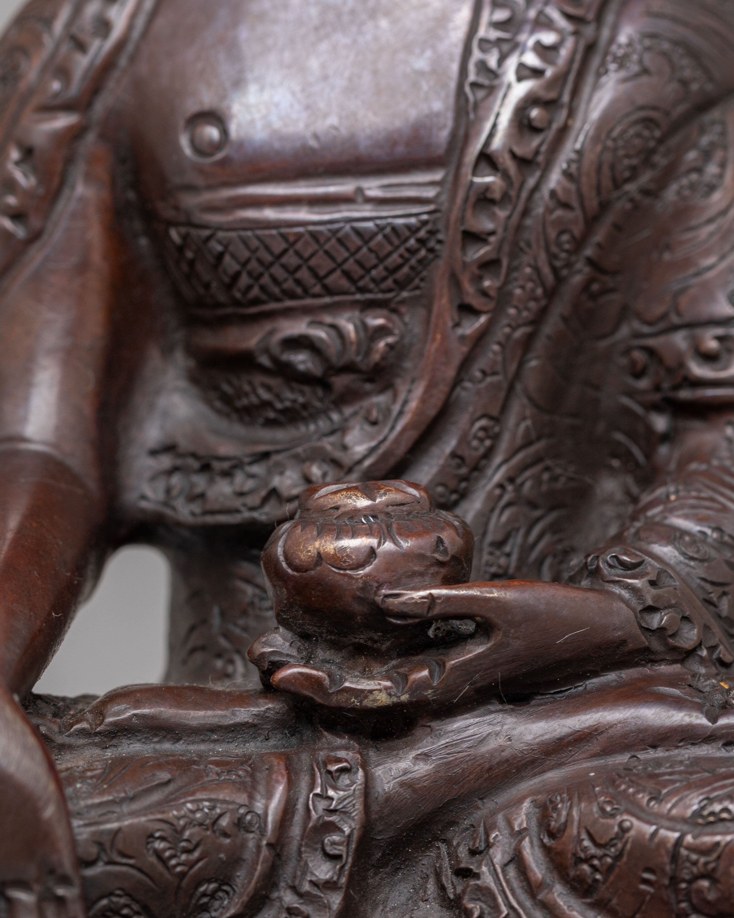 Handmade Ratnasambhava Buddha Statue | Oxidized Copper Body