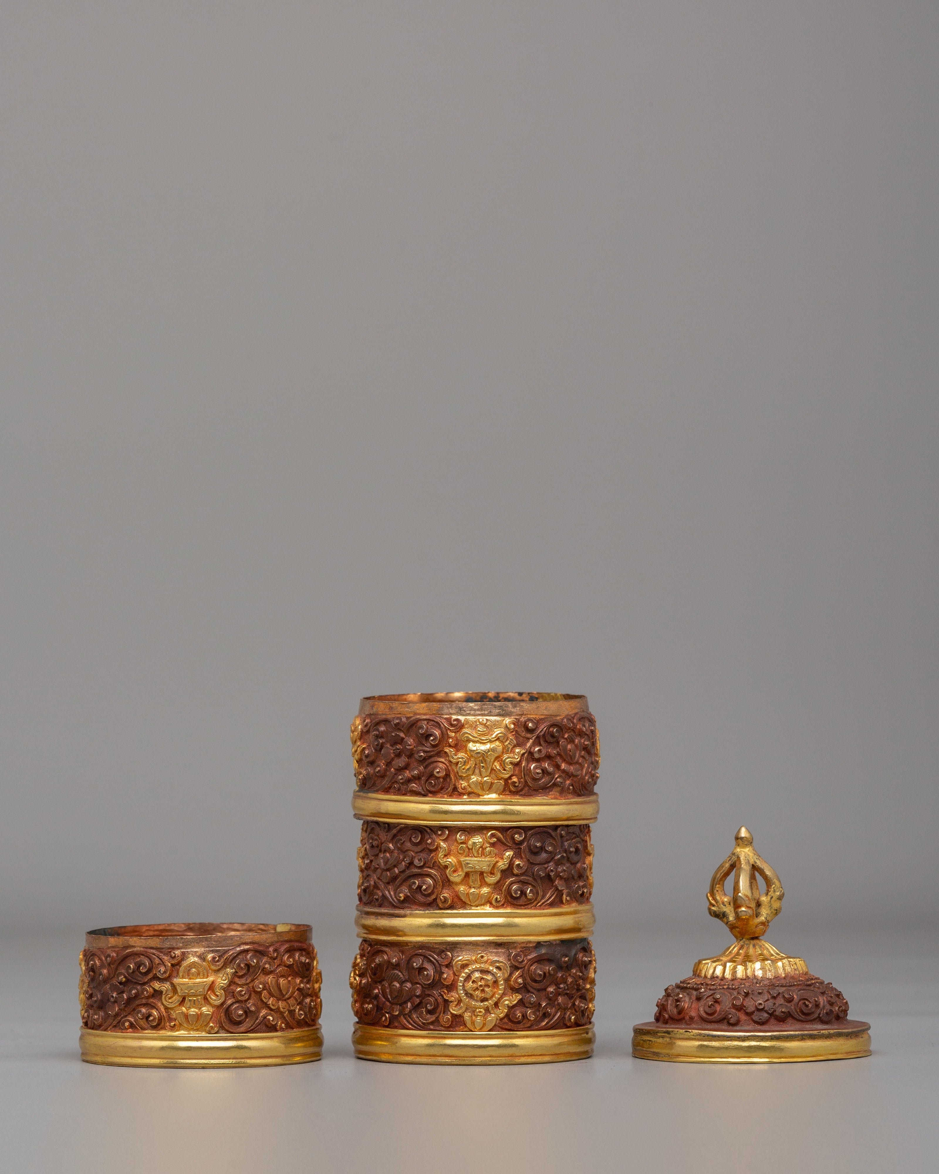 Traditional Buddhist Ritual Rice Pot | Handmade Tibetan Altar Vessel