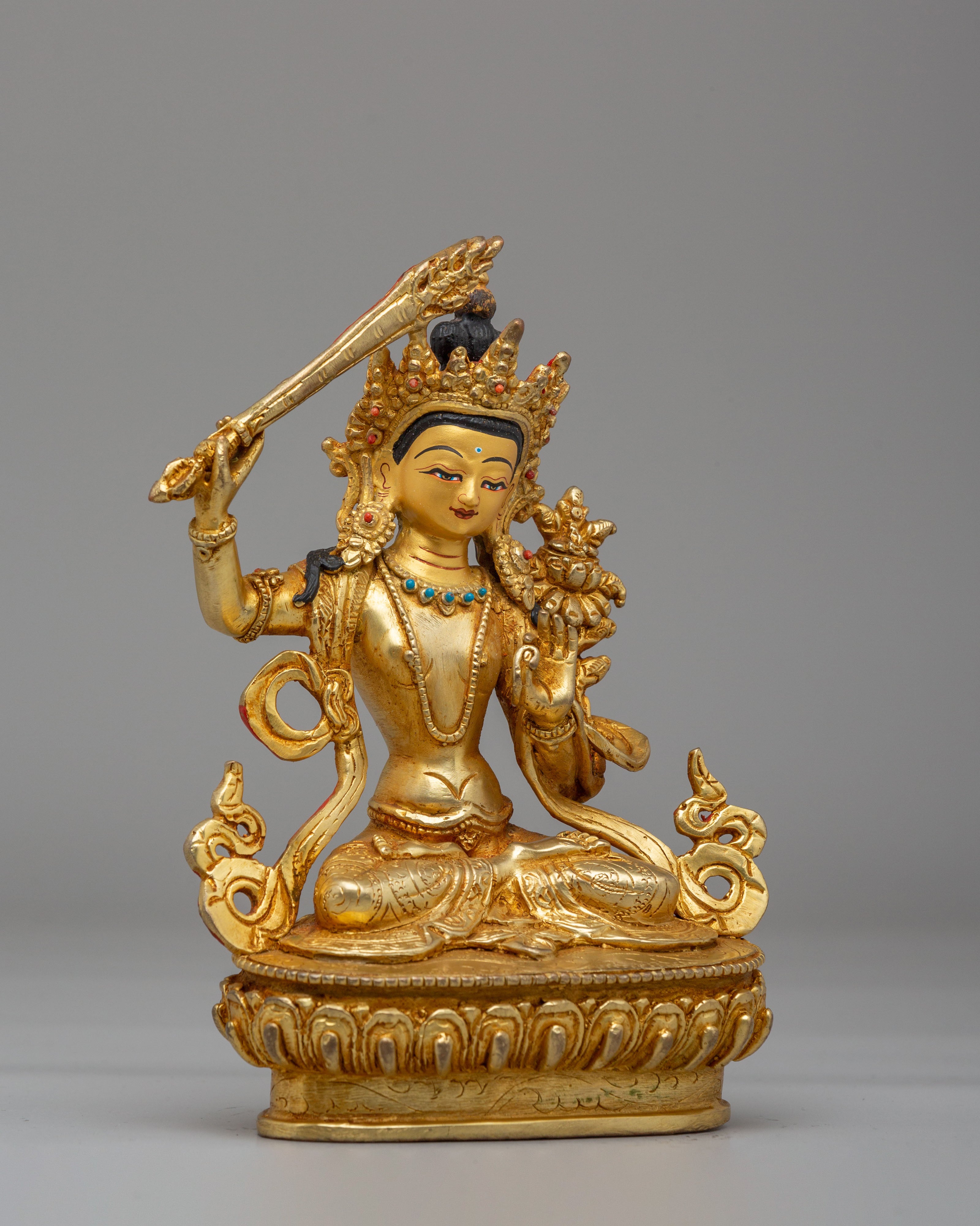 Sacred Bodhisattva Manjushri Statue | Wisdom Sculpture