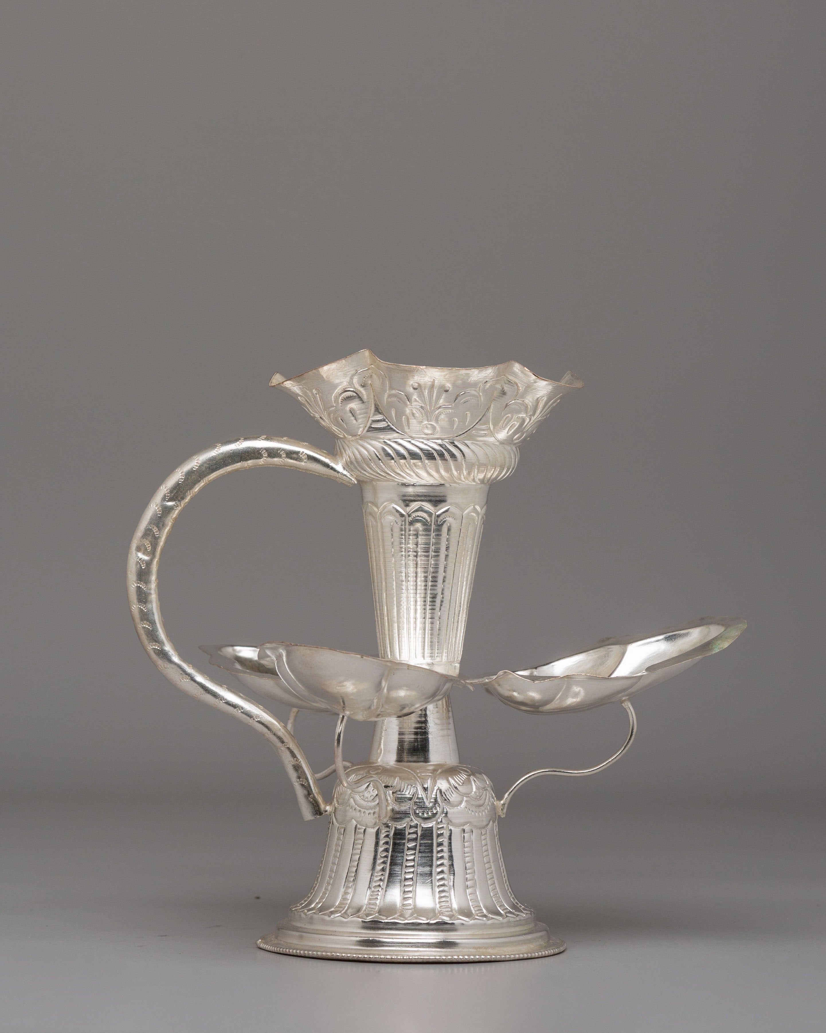 Himalayan Altar Tikadani | Traditional Silver Puja Vessel
