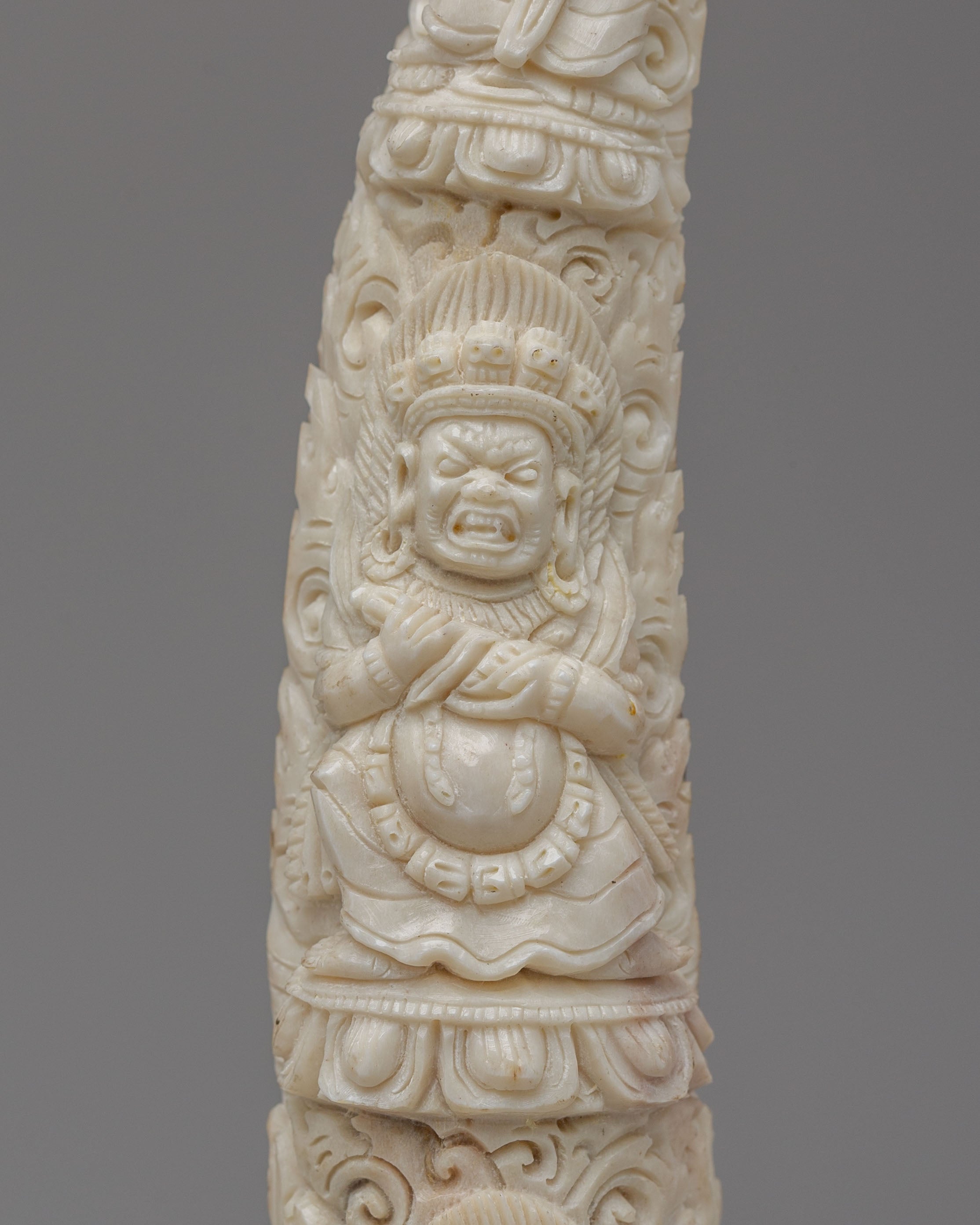 Sacred Mahakala Horn | Hand-Carved Tibetan Ritual Artifact