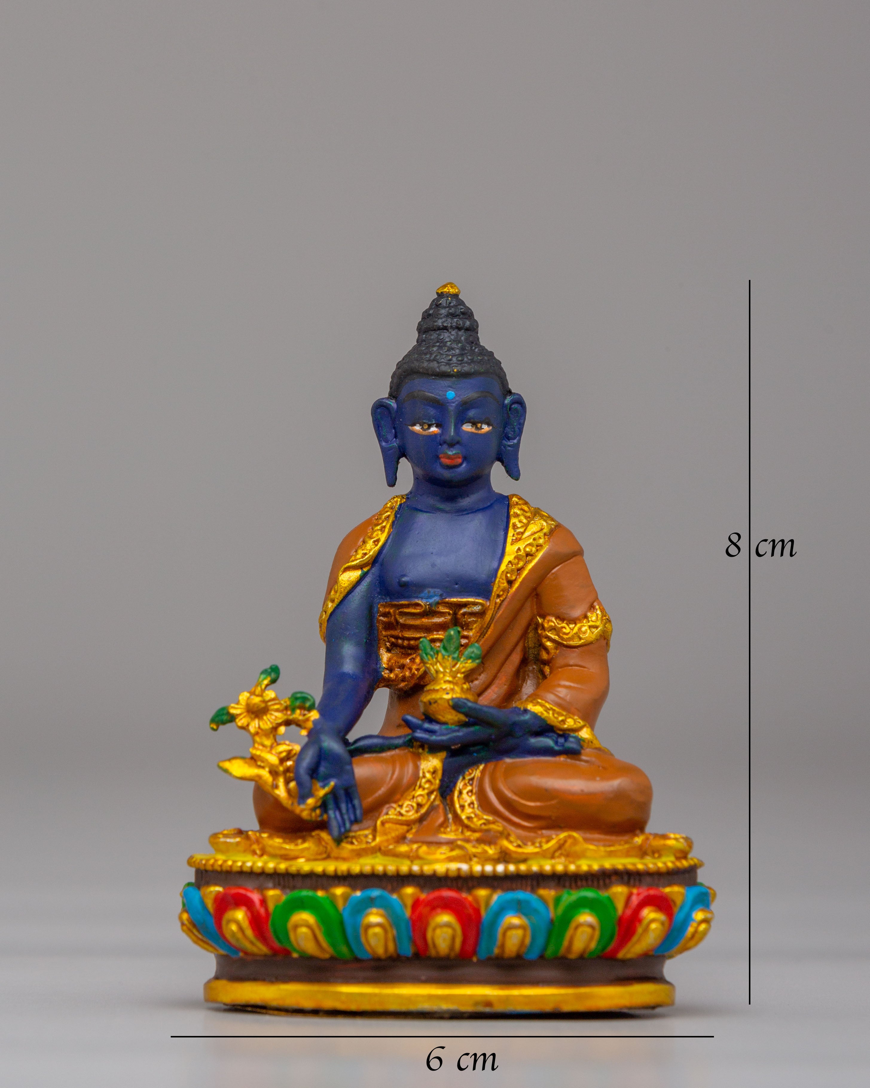 Handmade Medicine Buddha Statue | Gold and Copper Buddhist Decor