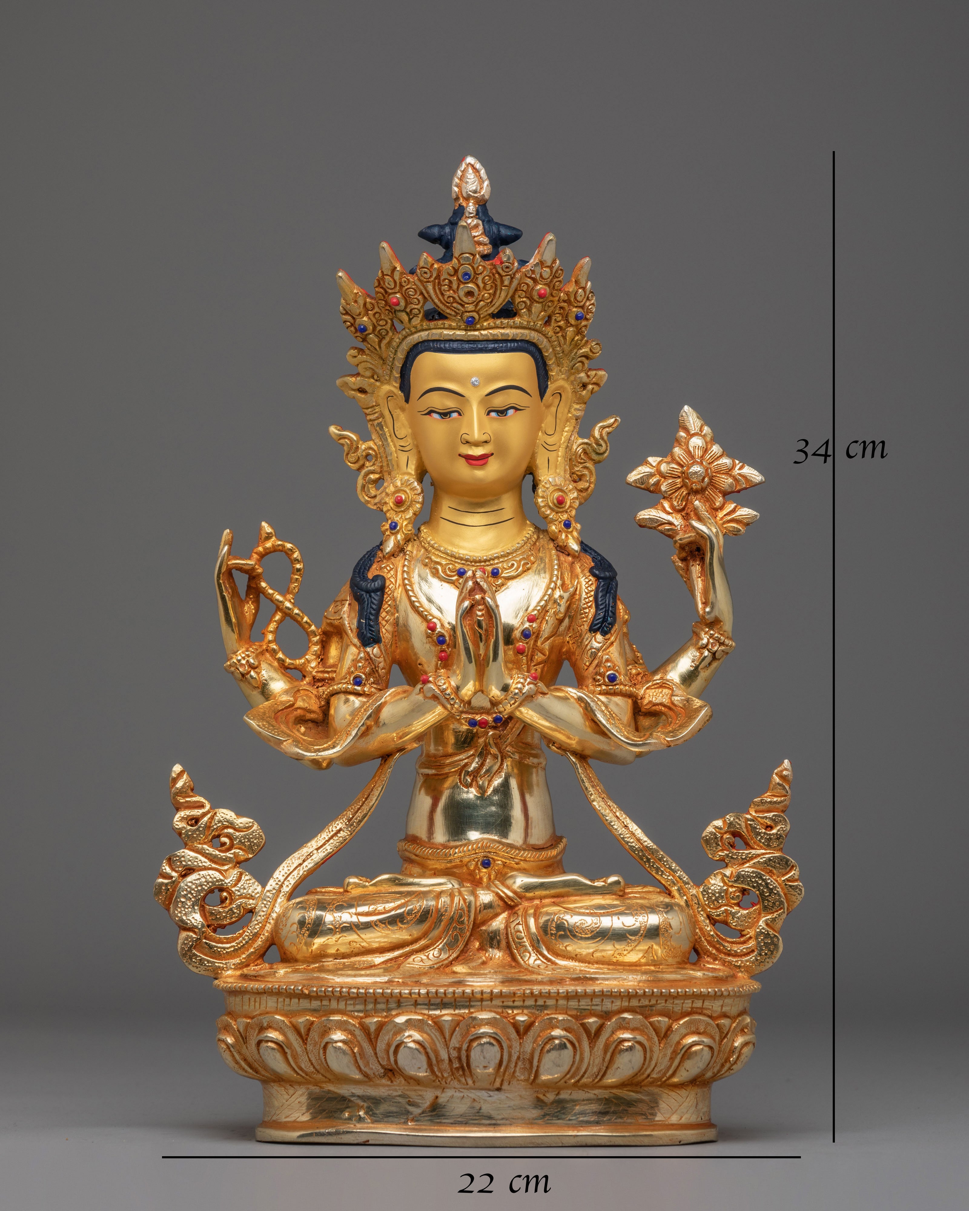 Buddhist Loving Compassion Chenrezig Statue | Bodhisattva of Mercy