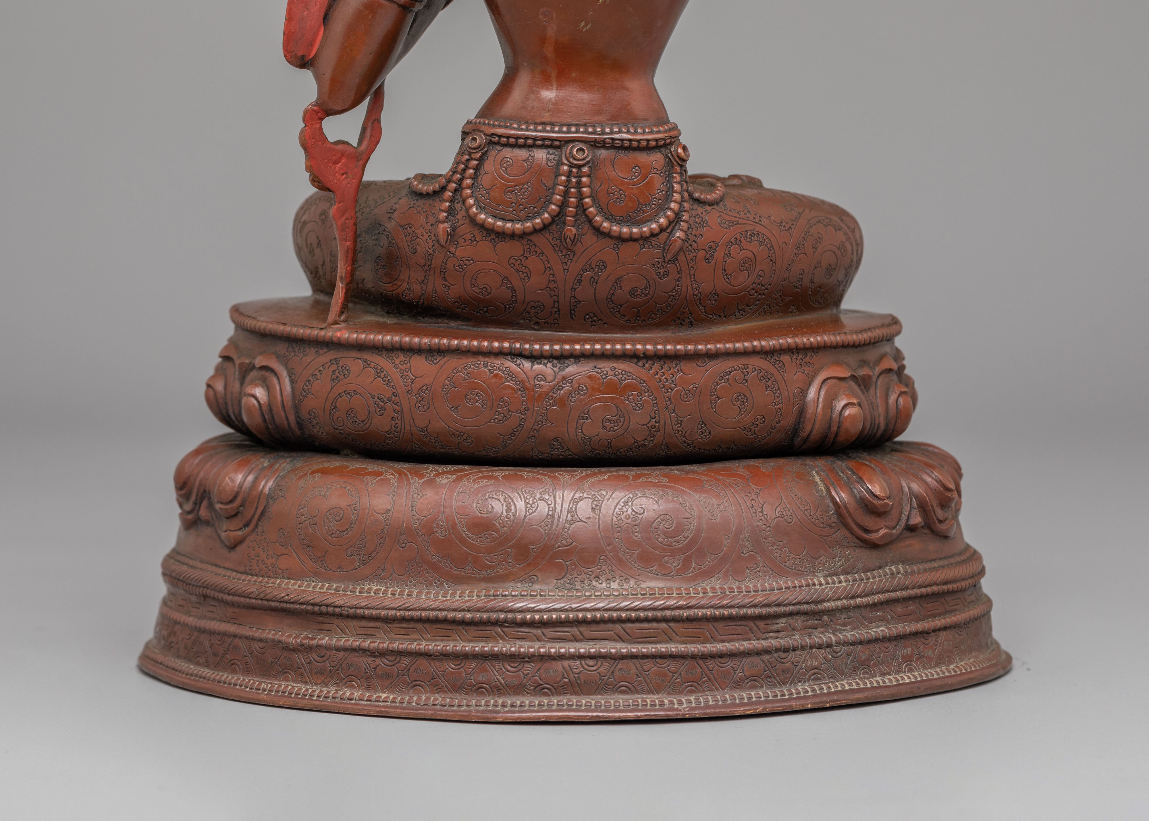 Tibetan Altar Manjushri Statue | Copper Body with 24K Gold Plating