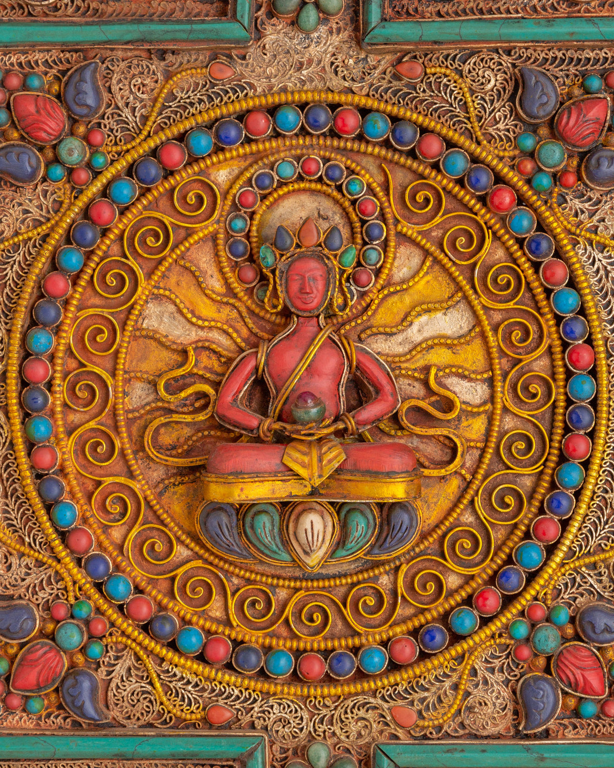 Amitayus Mandala Wall Hanging | Tibetan Long Life Deity Wall Hanging