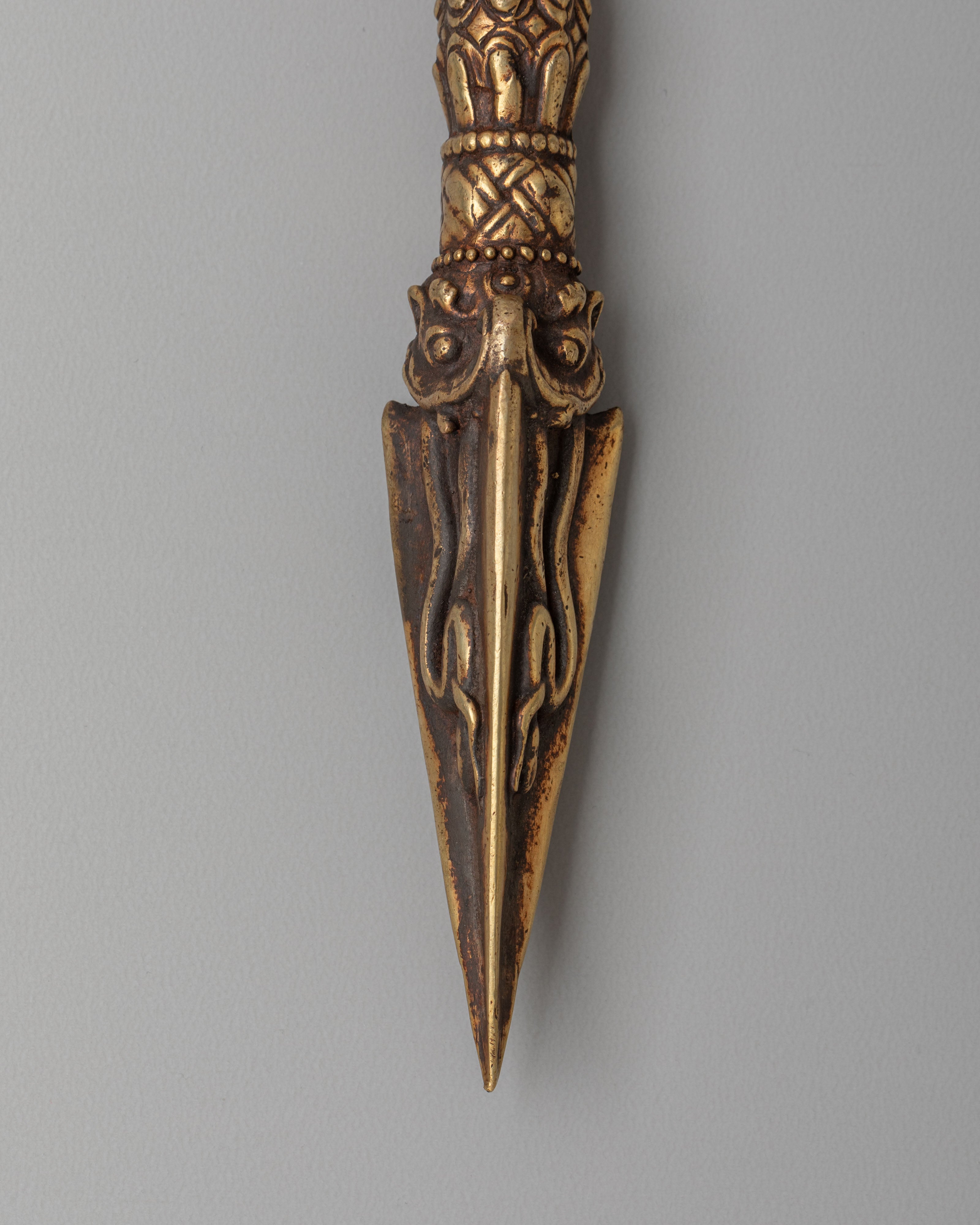 Handmade Tibetan Ritual Phurba | Bronze Vajrakilaya Dagger