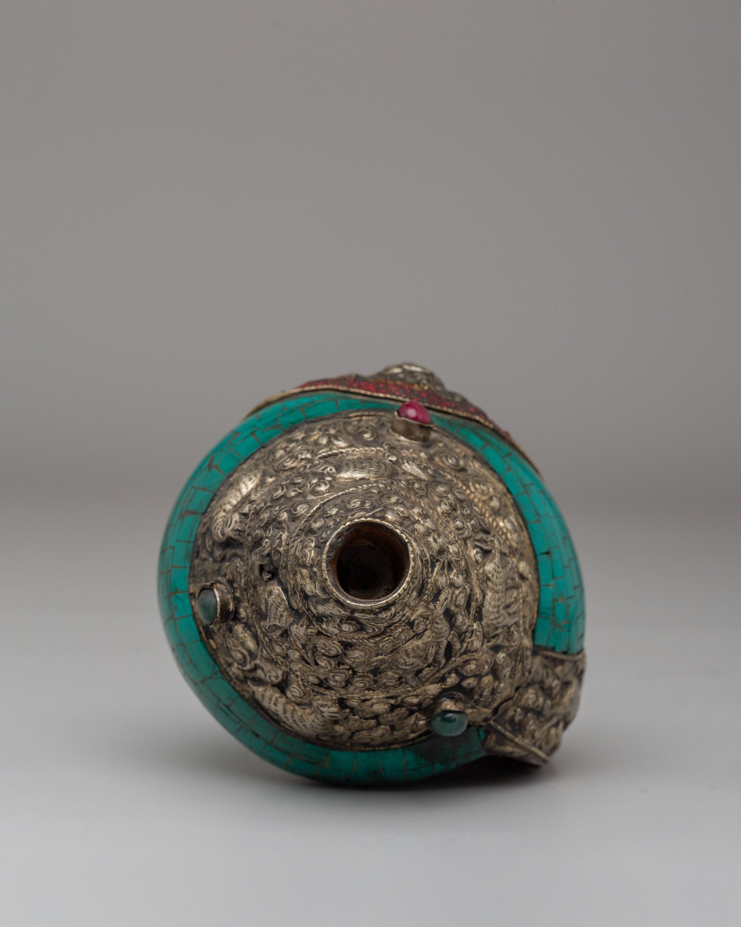 Handmade Guru Rinpoche Conch | Sacred Conch Shell