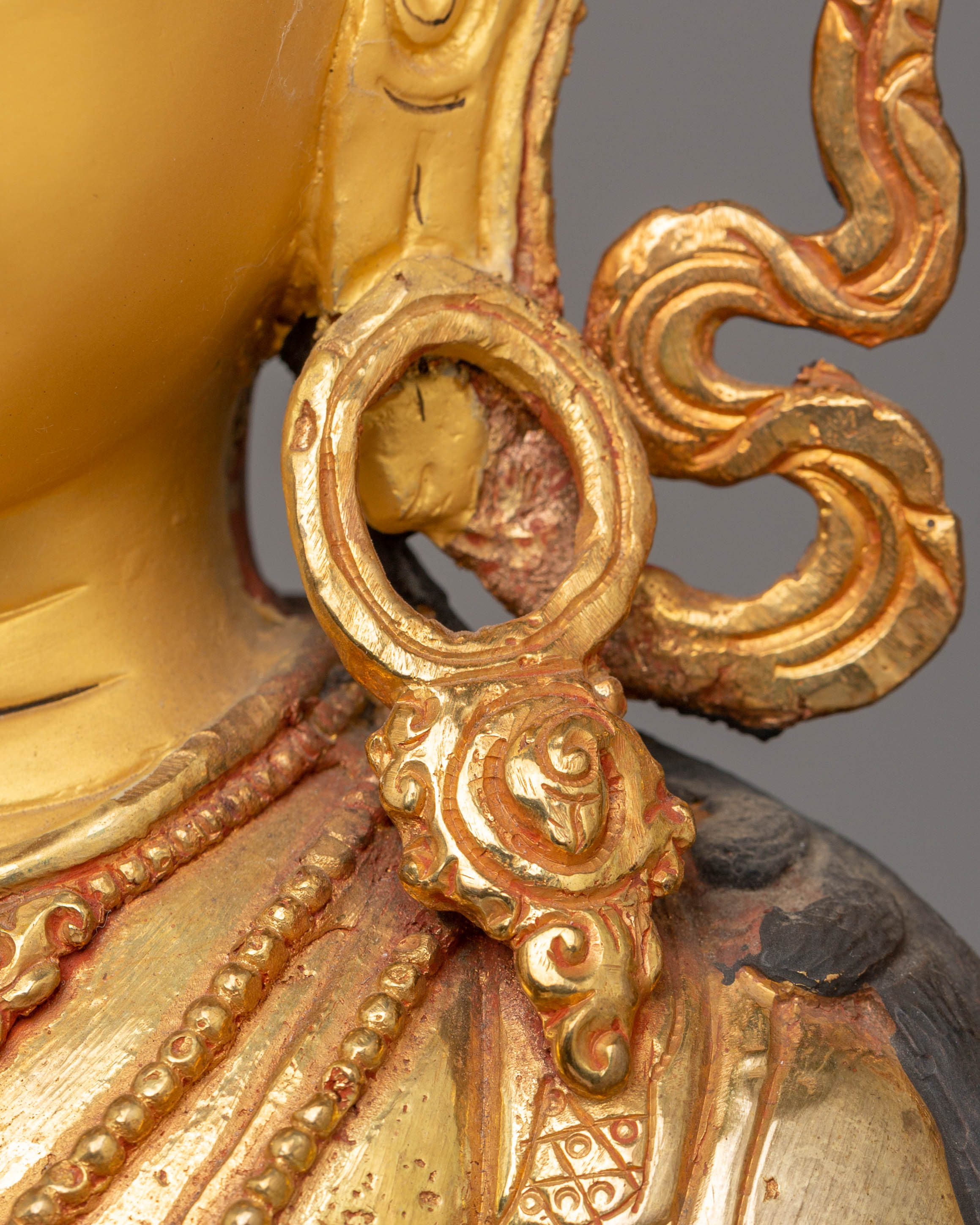 Handcrafted Chenrezig Golden Statue | Tibetan Buddhist Deity