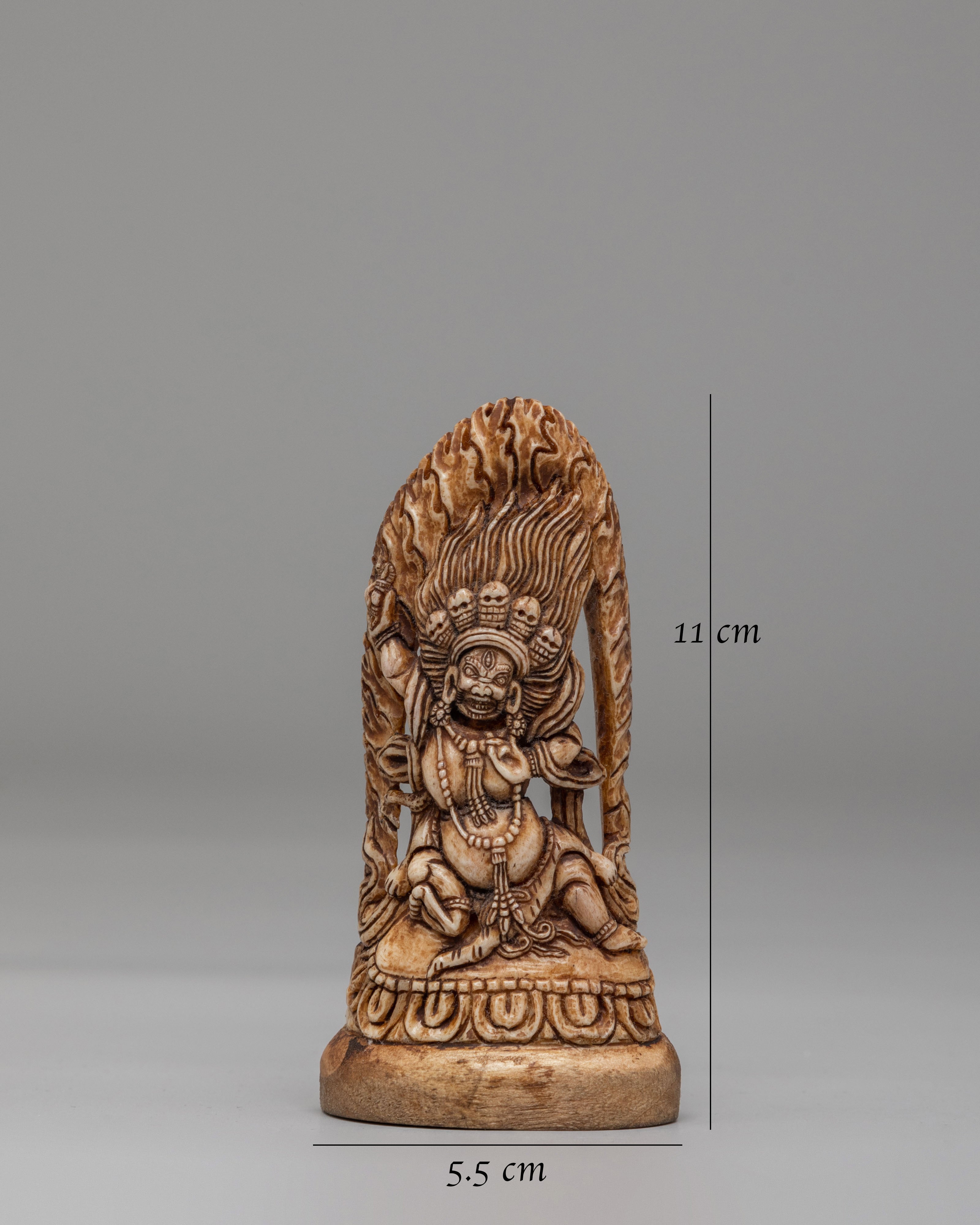 Traditional Mahakala Bone Statue | Tibetan Ritual Decor