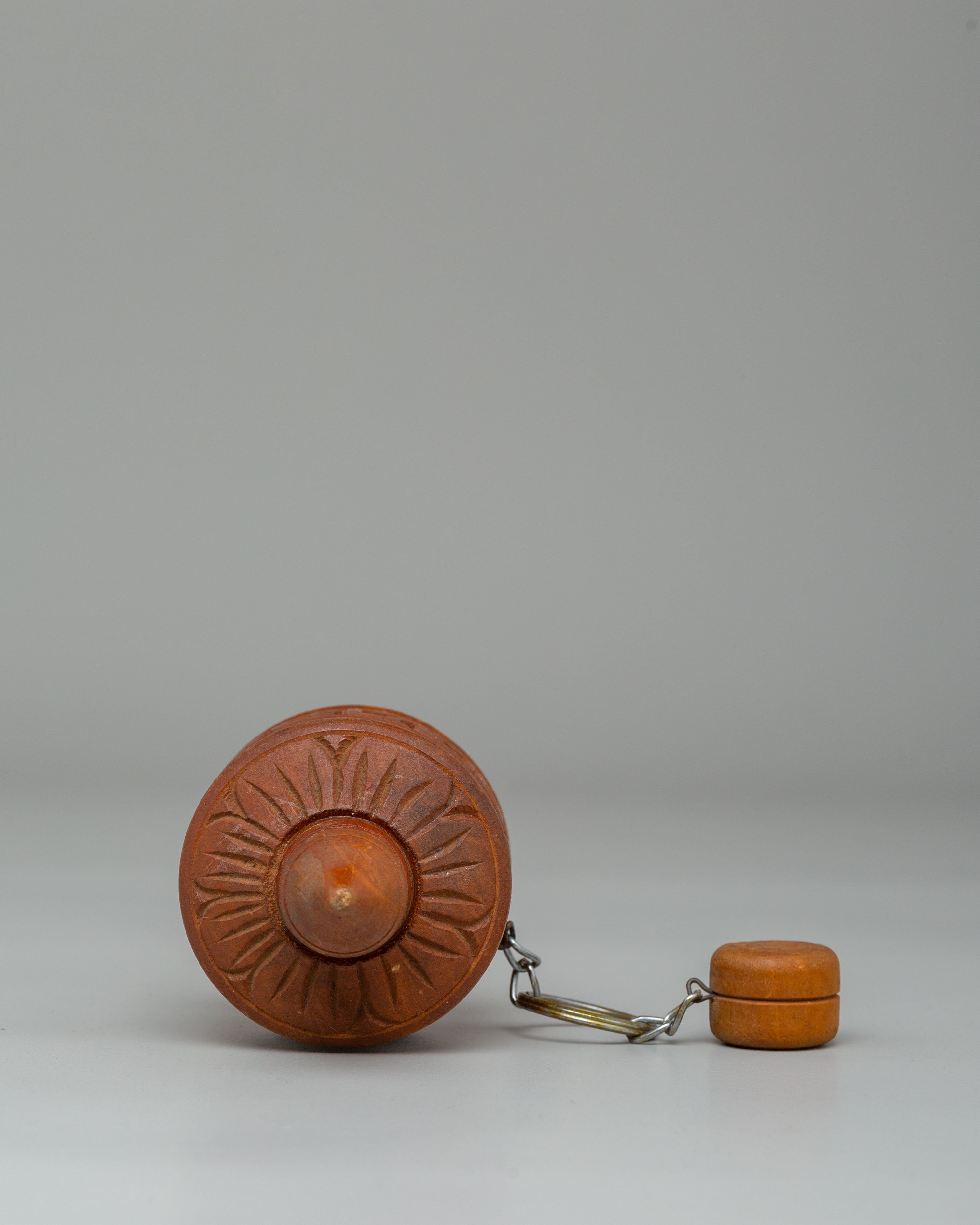 Wooden Himalayan Ritual Prayer Wheel | Buddhist Spiritual Decor for Prayer