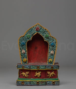 Buddhist Copper Torana | Traditional Throne for Statue