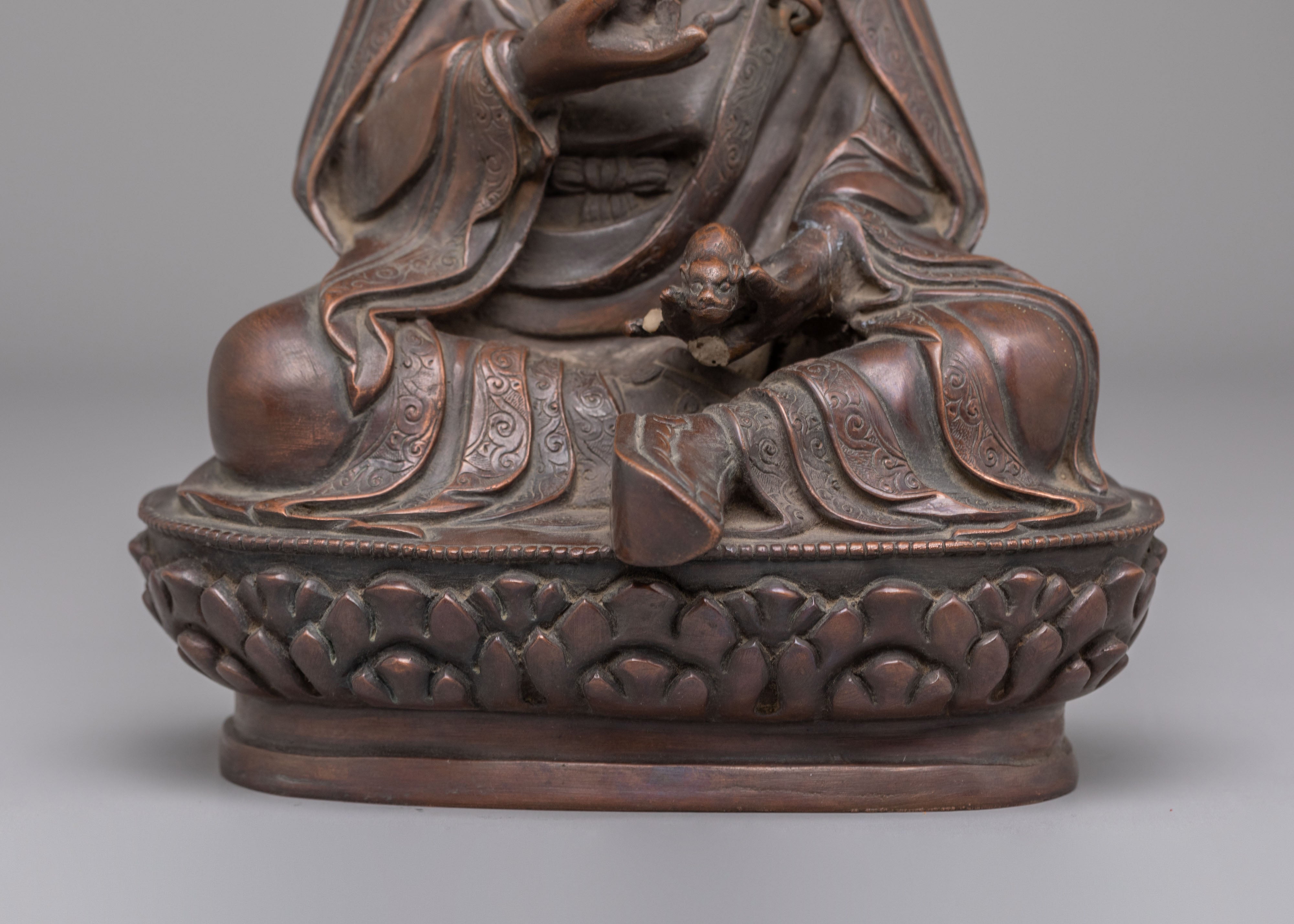 Handcrafted Copper Guru Norla Statue | Symbol of Protection