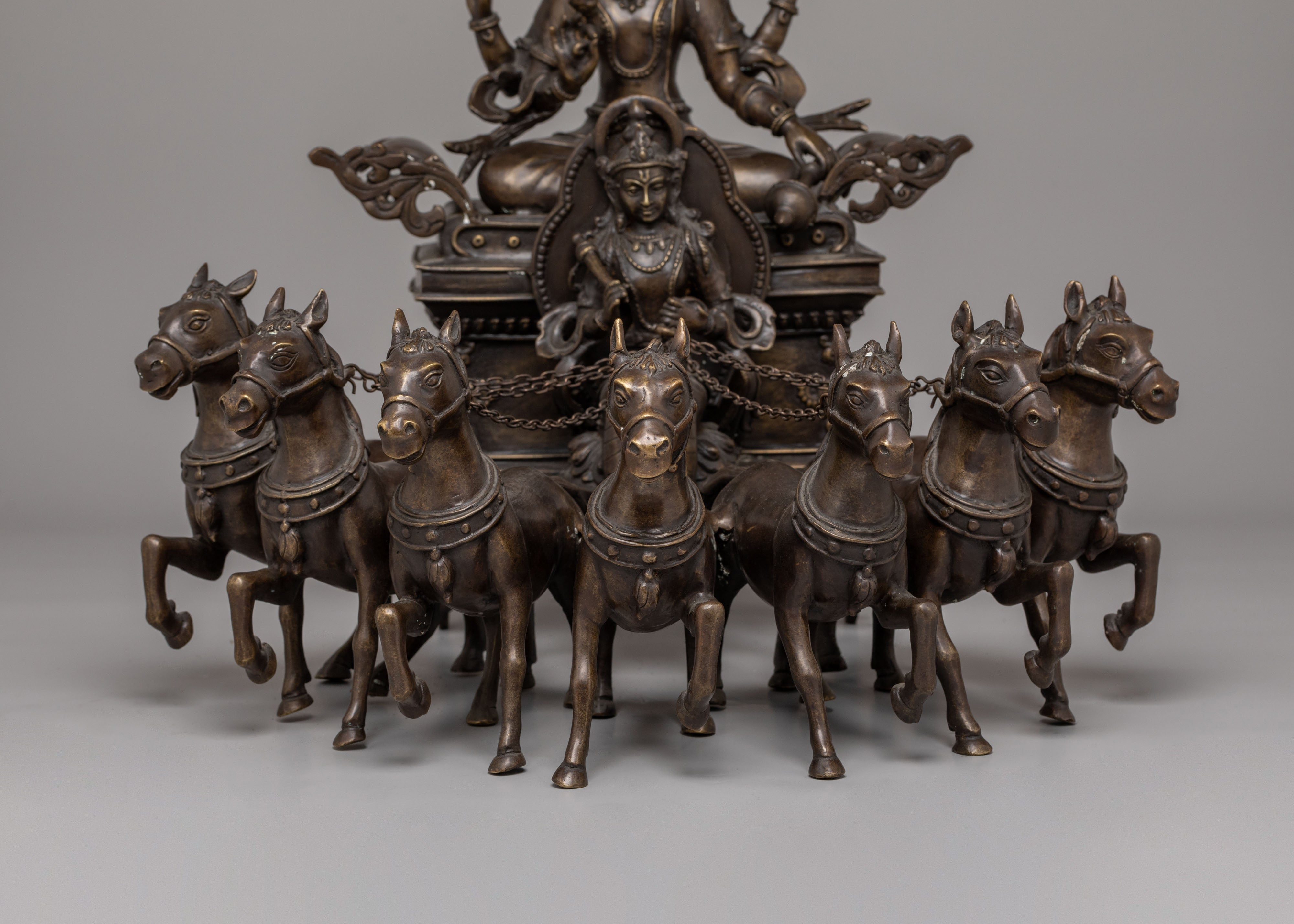 Surya Narayan Statue | Handcrafted Bronze Sun God Chariot Sculpture