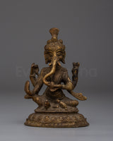 Handmade Hindu Deity Ganesha Brass Statue