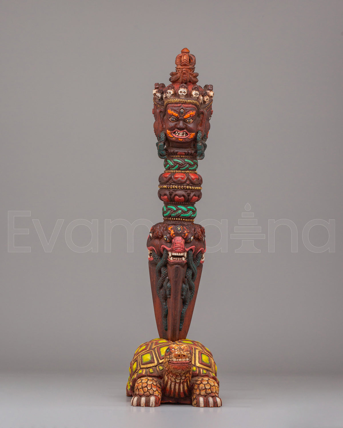 Hand-Carved Phurba with Tortoise Base
