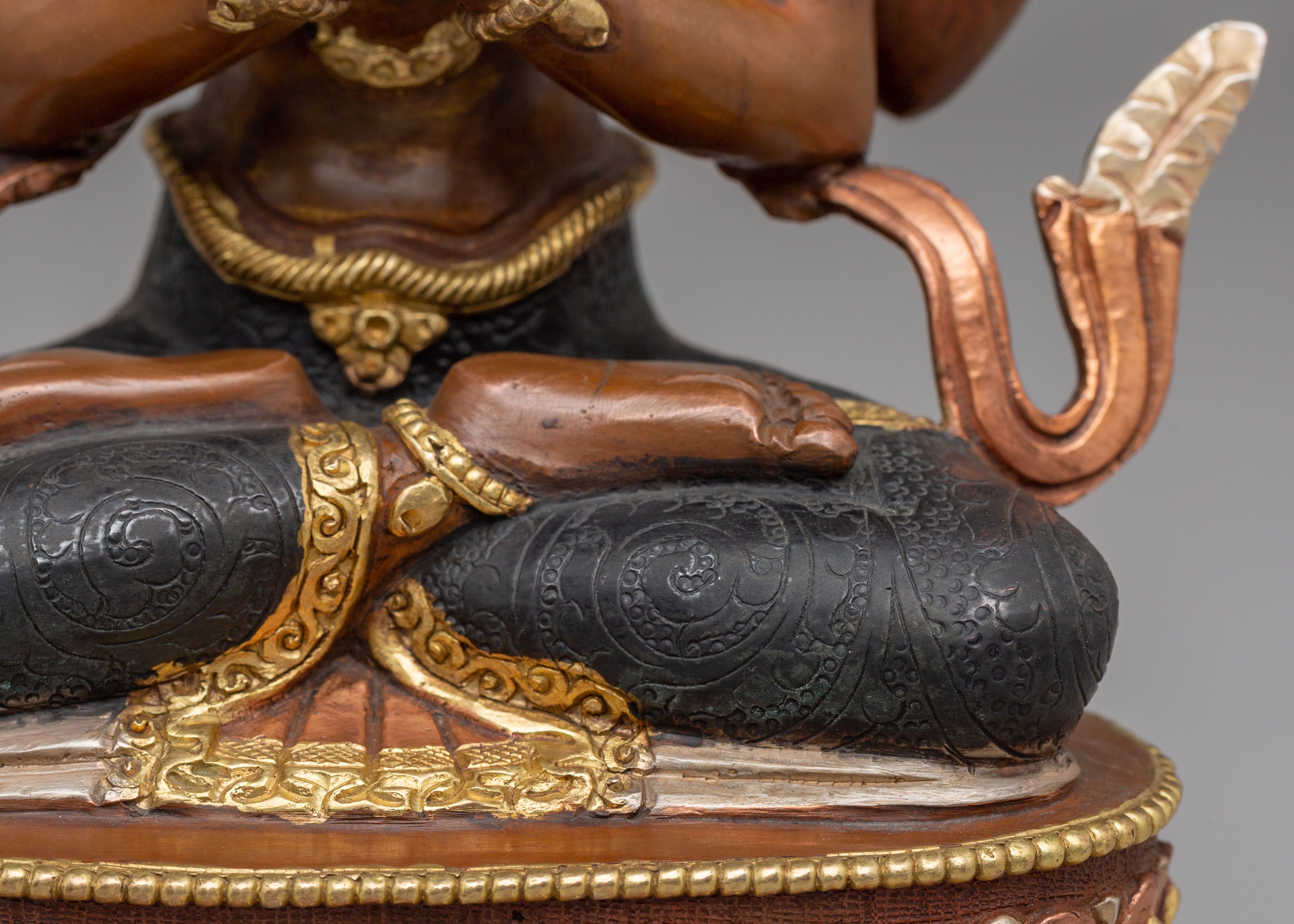 Chenresig Copper Handmade Statue | Traditional Tibetan Artwork