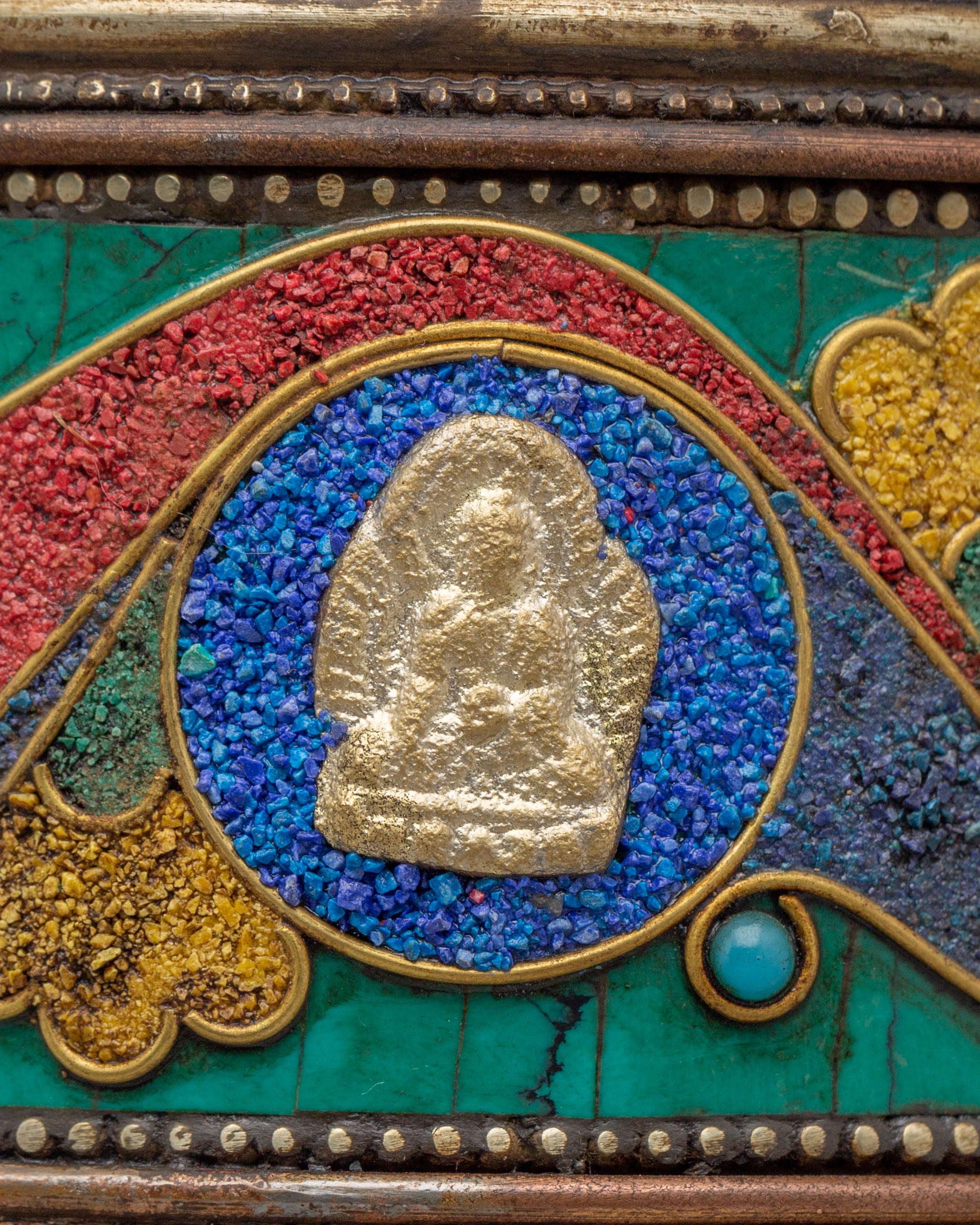 Handmade Blessing Prayer Wheel | Shakyamuni Buddha and Auspicious Symbol Design