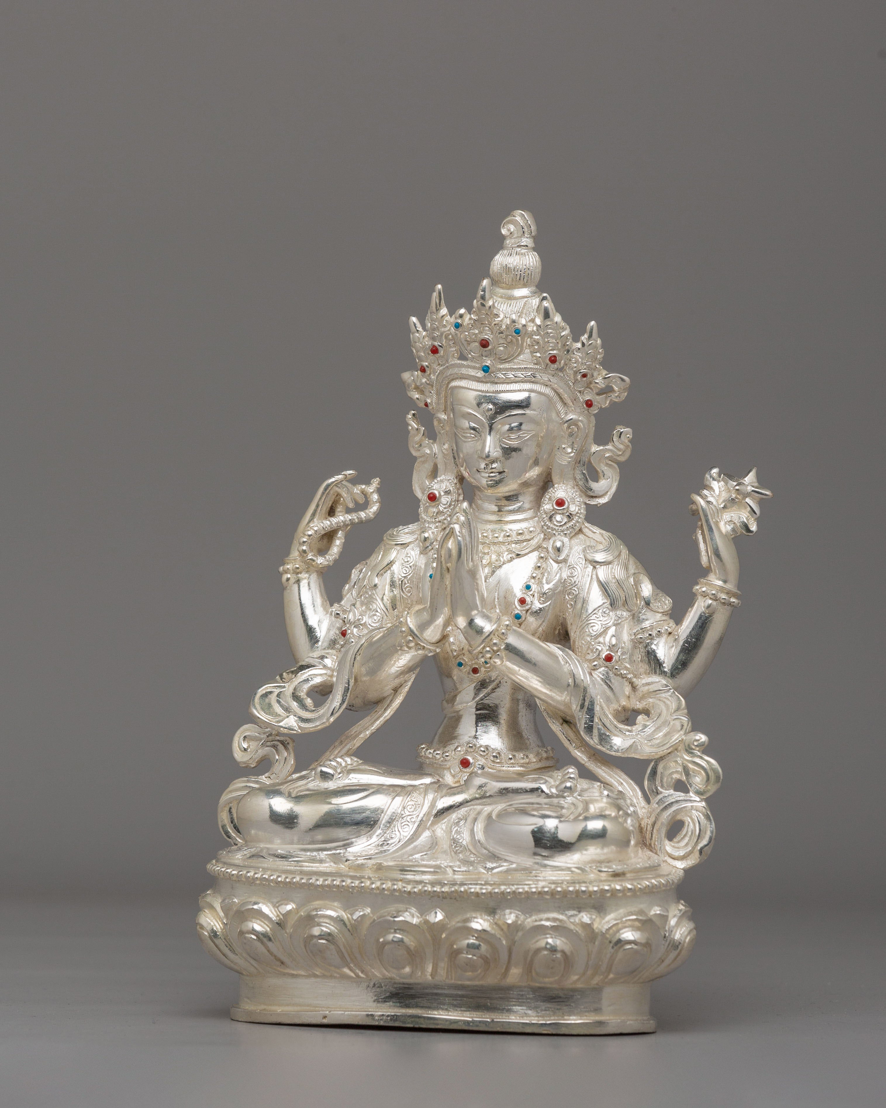 Sacred Himalayan Chenrezig Bodhisattva Statue | Symbol of Compassion