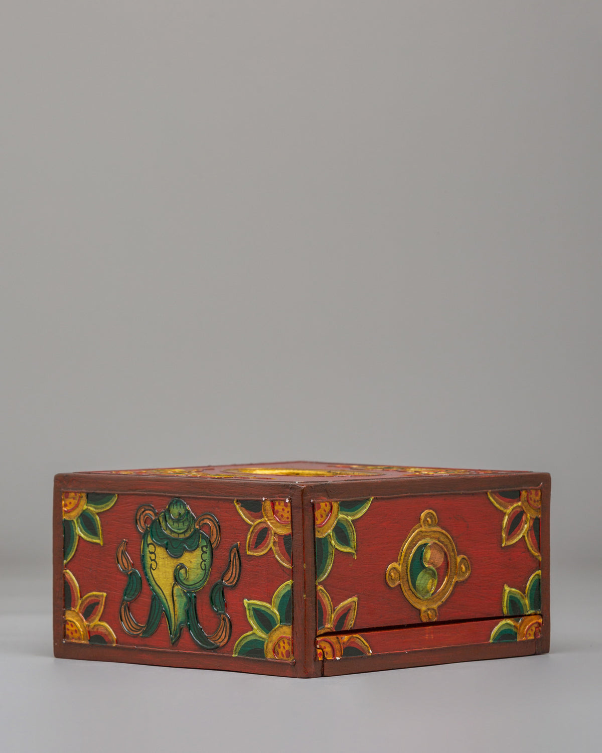 Tibetan Decorative Tissue Box | Handcrafted Wooden Tissue Holder
