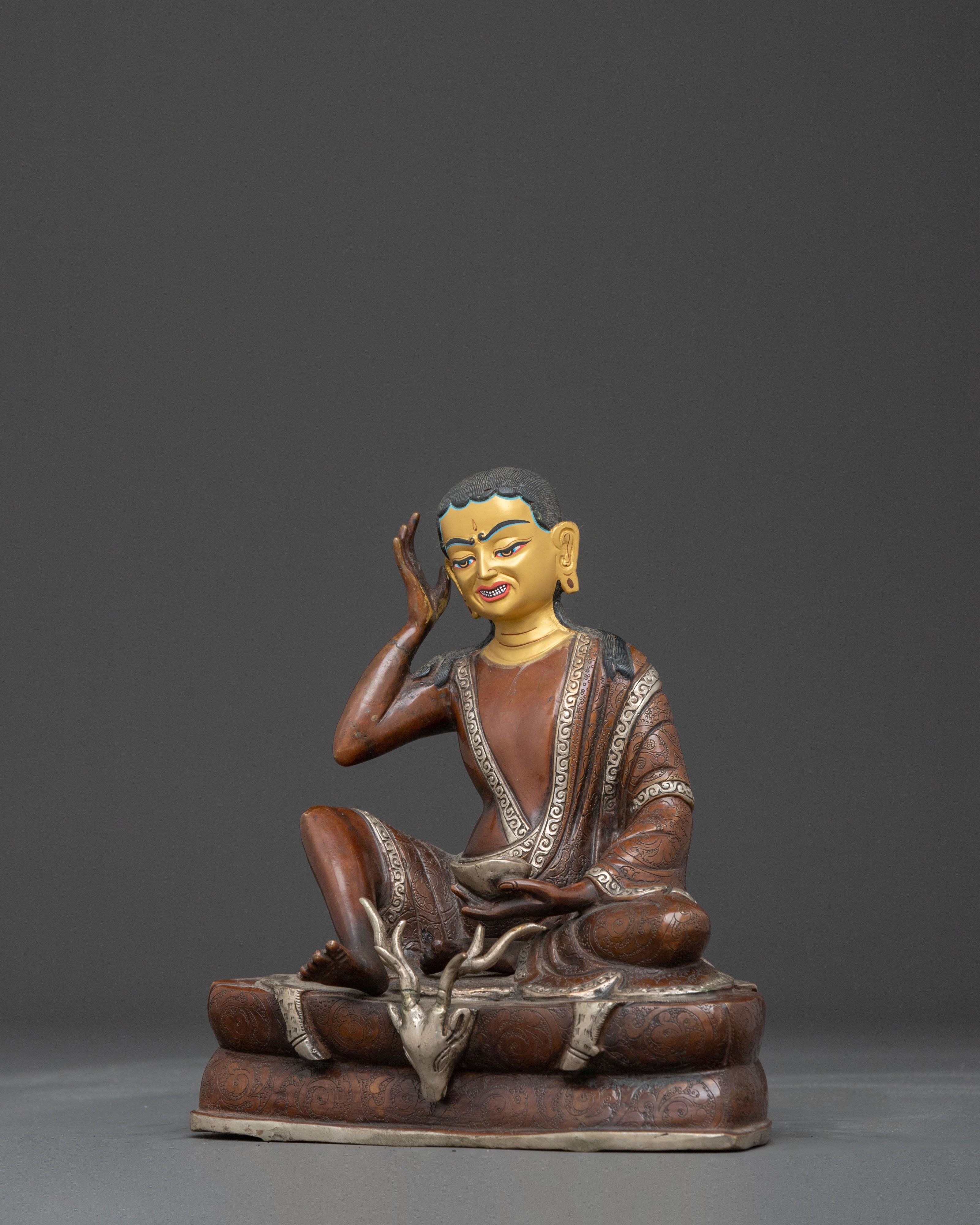 Tibetan Handmade Figurine of Milarepa | Himalayan Yogi, and Spiritual Master