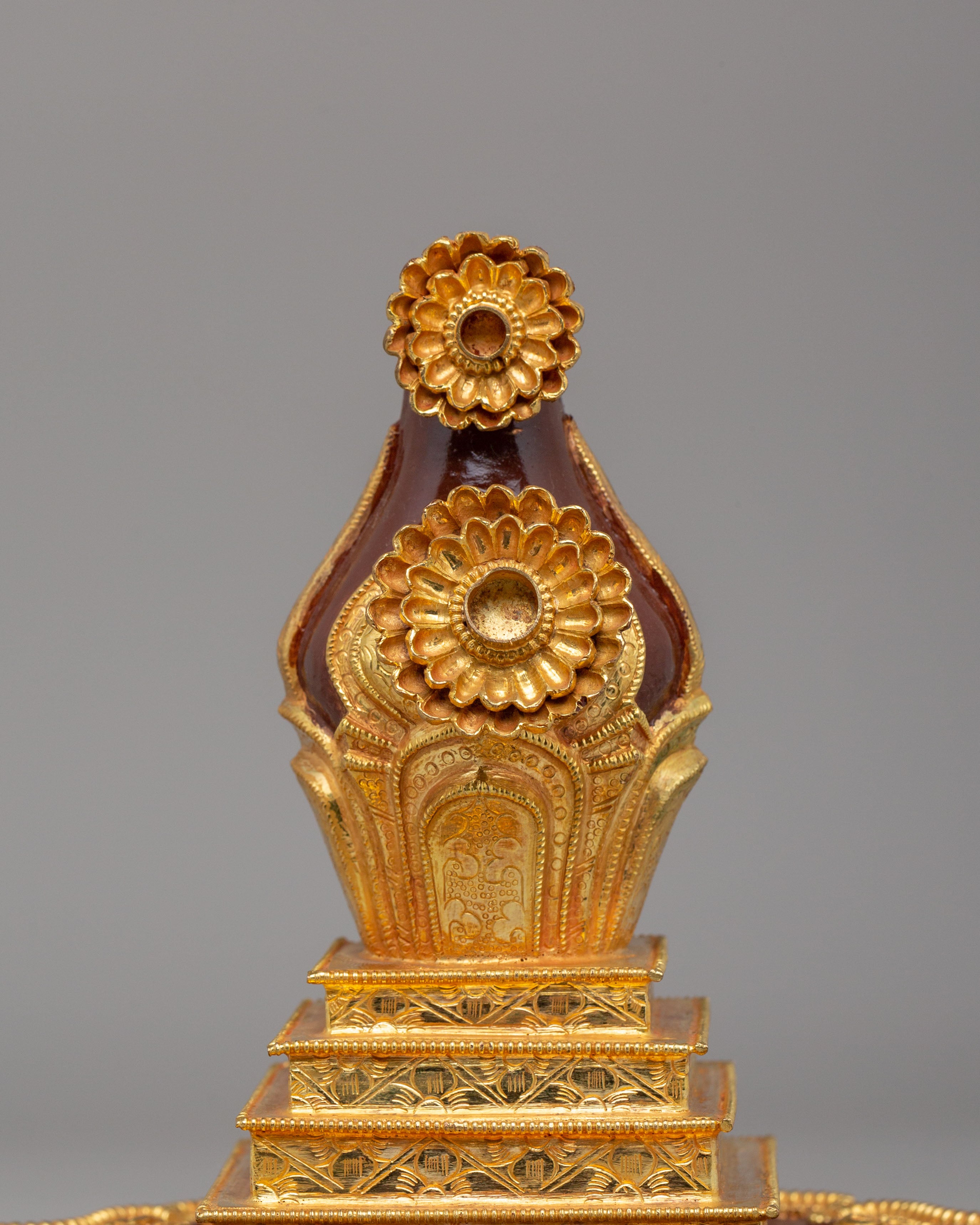 Handmade Gold-Plated Torma | Multi Deity Mandala