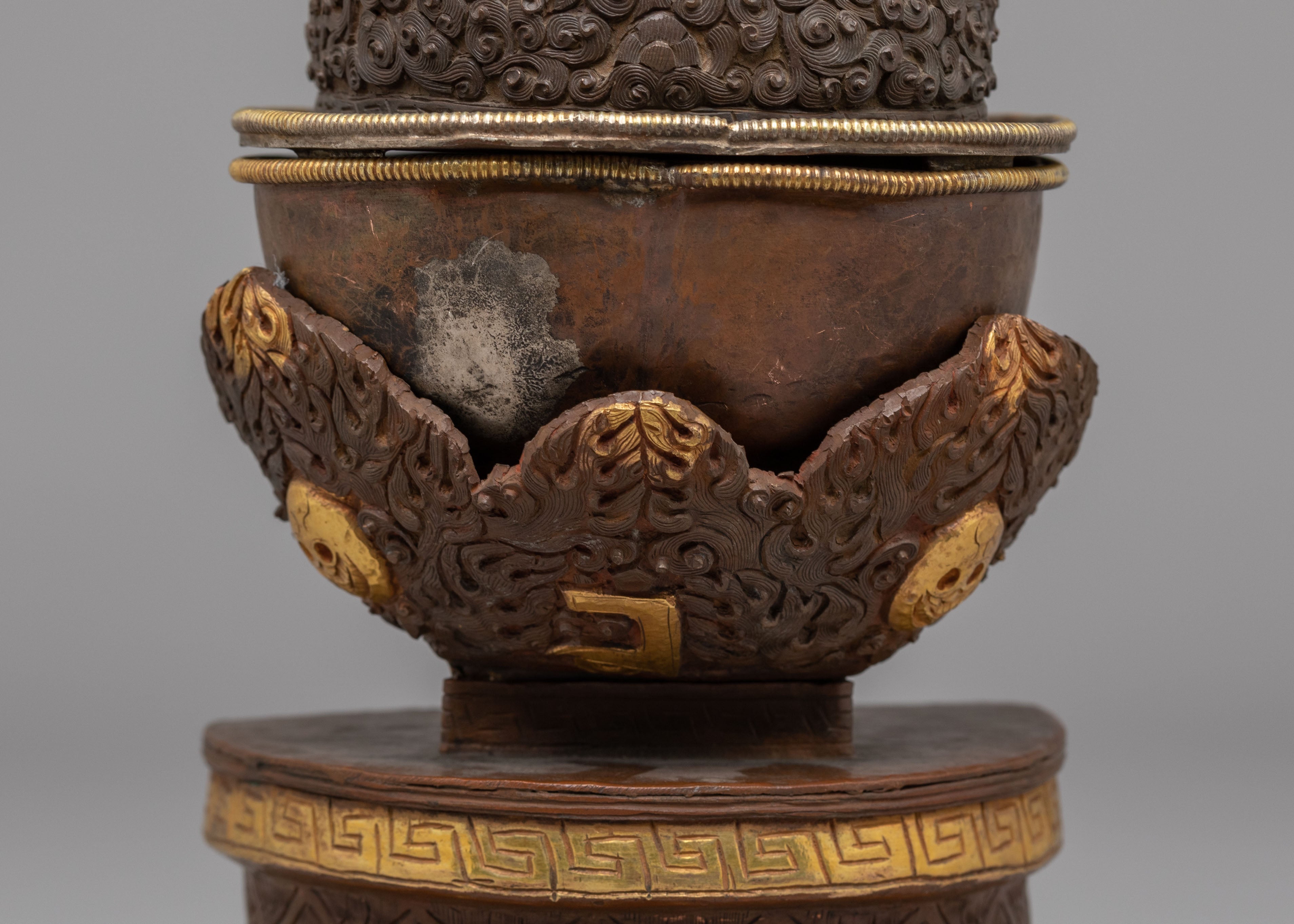 Sacred Buddhist Kapala Cup | Tibetan Skull Ritual Vessel for Tantric Offerings