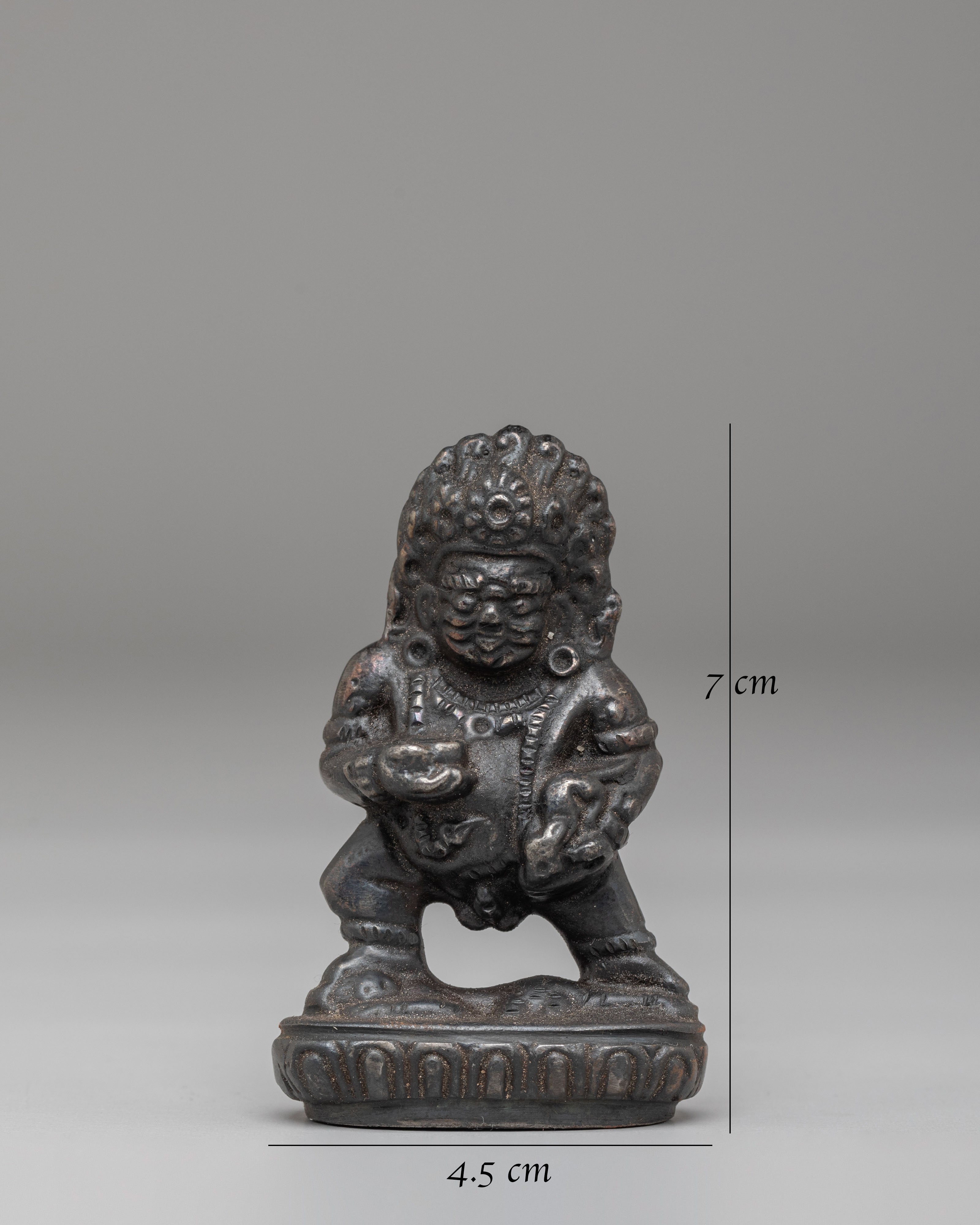 Black Dzambhala Wealth Protector Statue | Tibetan Iron Sculpture