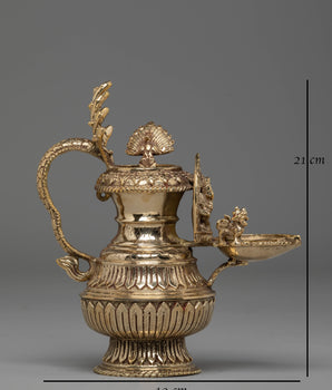 Handmade Ganesha Oil Lamp | Brass Spiritual Lamp with Intricate Design