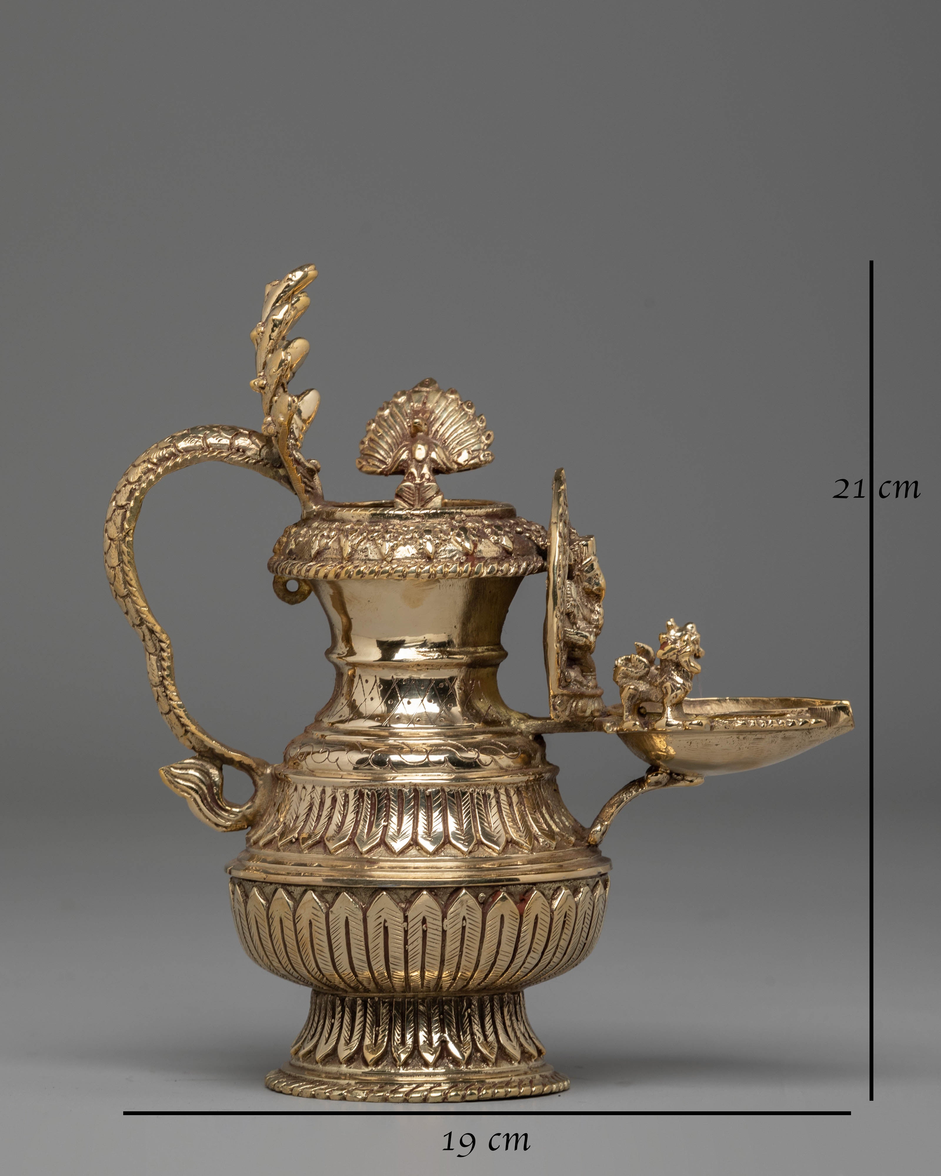 Handmade Ganesha Oil Lamp | Brass Spiritual Lamp with Intricate Design