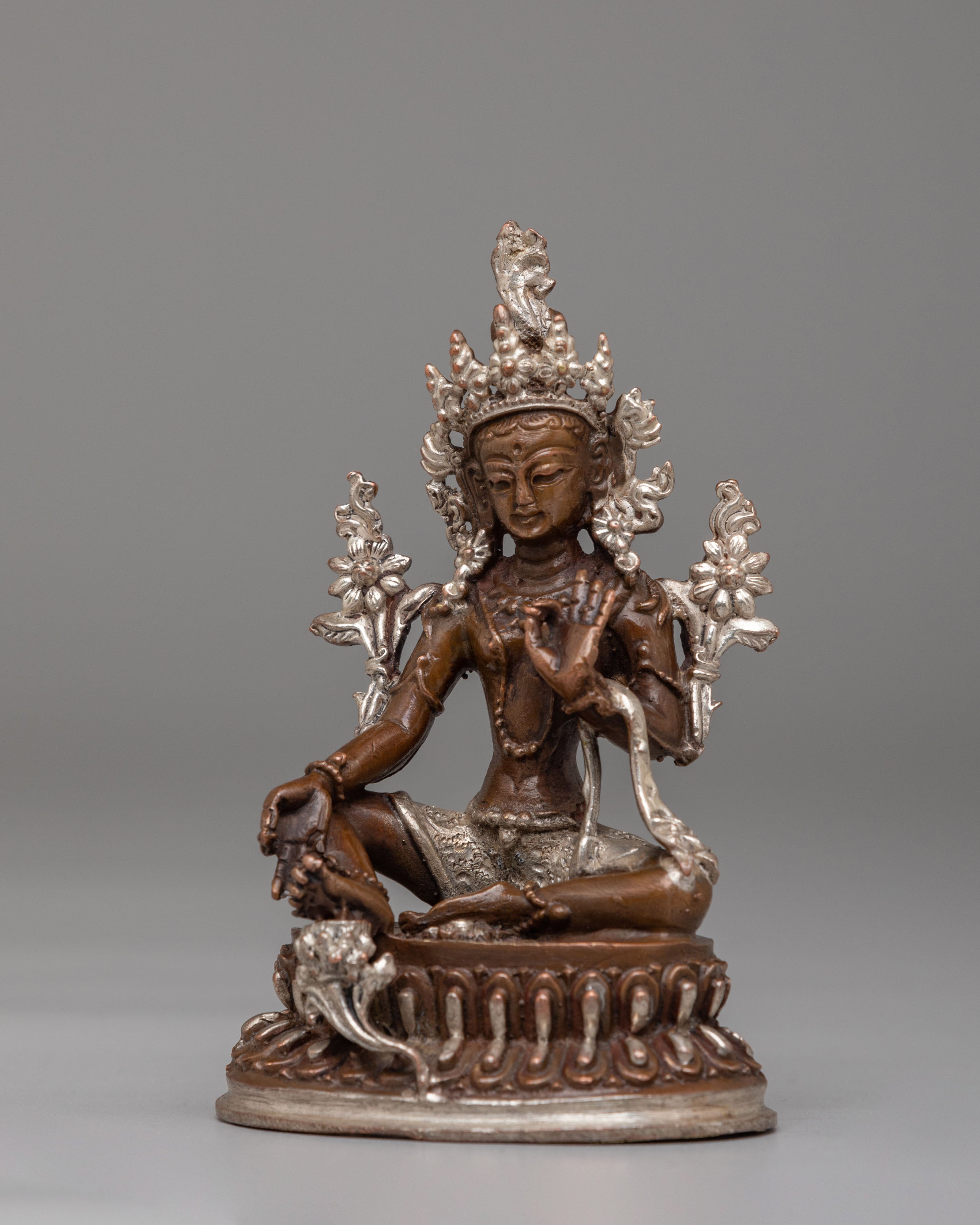 Himalayan Green Tara Meditation Statue | Tibetan Deity of Compassion