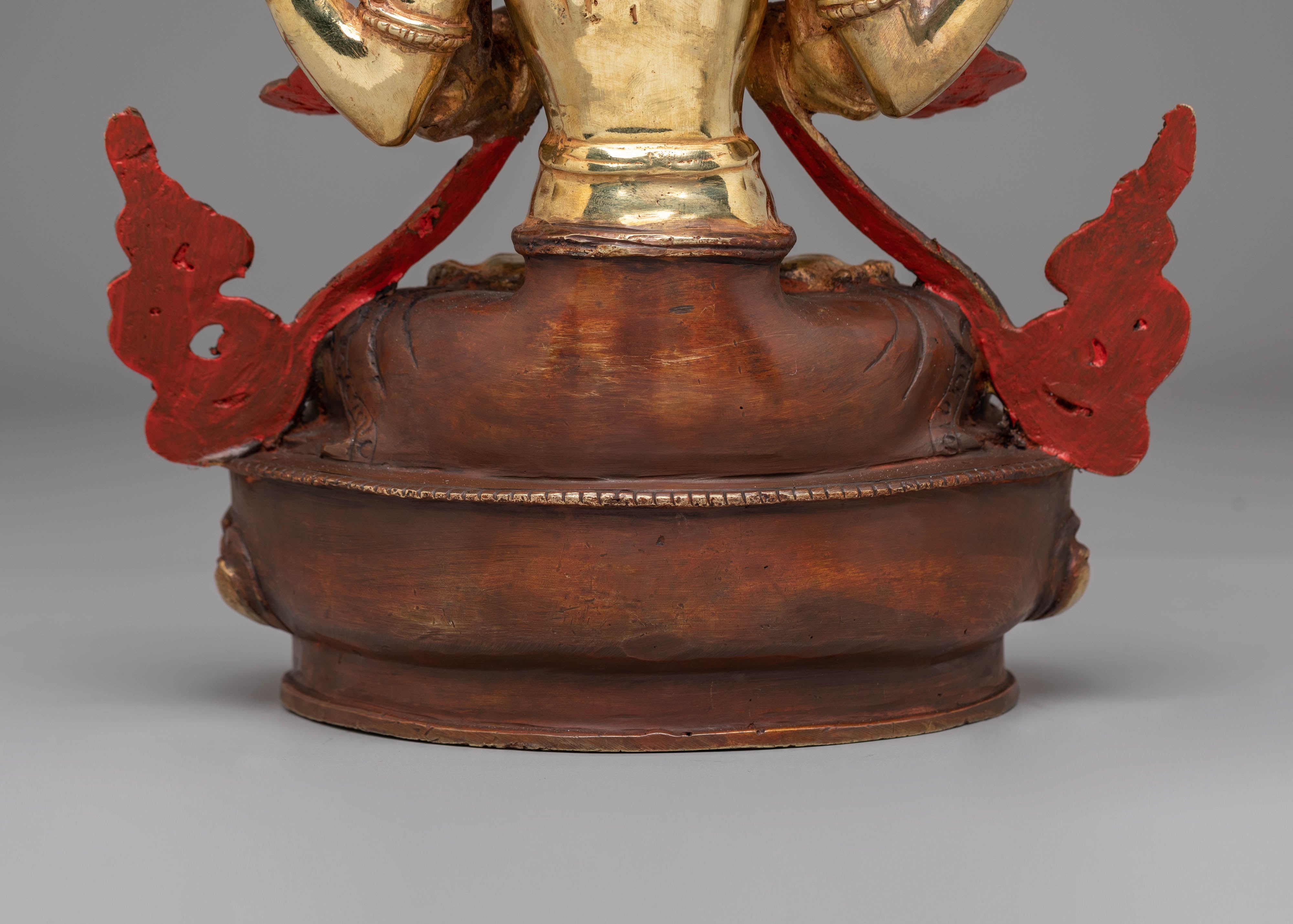 Tibetan Compassion Bodhisattva Statue | 24K Gold Plated Buddhist Sculpture