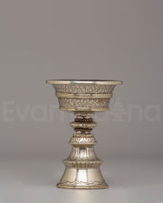 White Metal Offering Butter Lamp