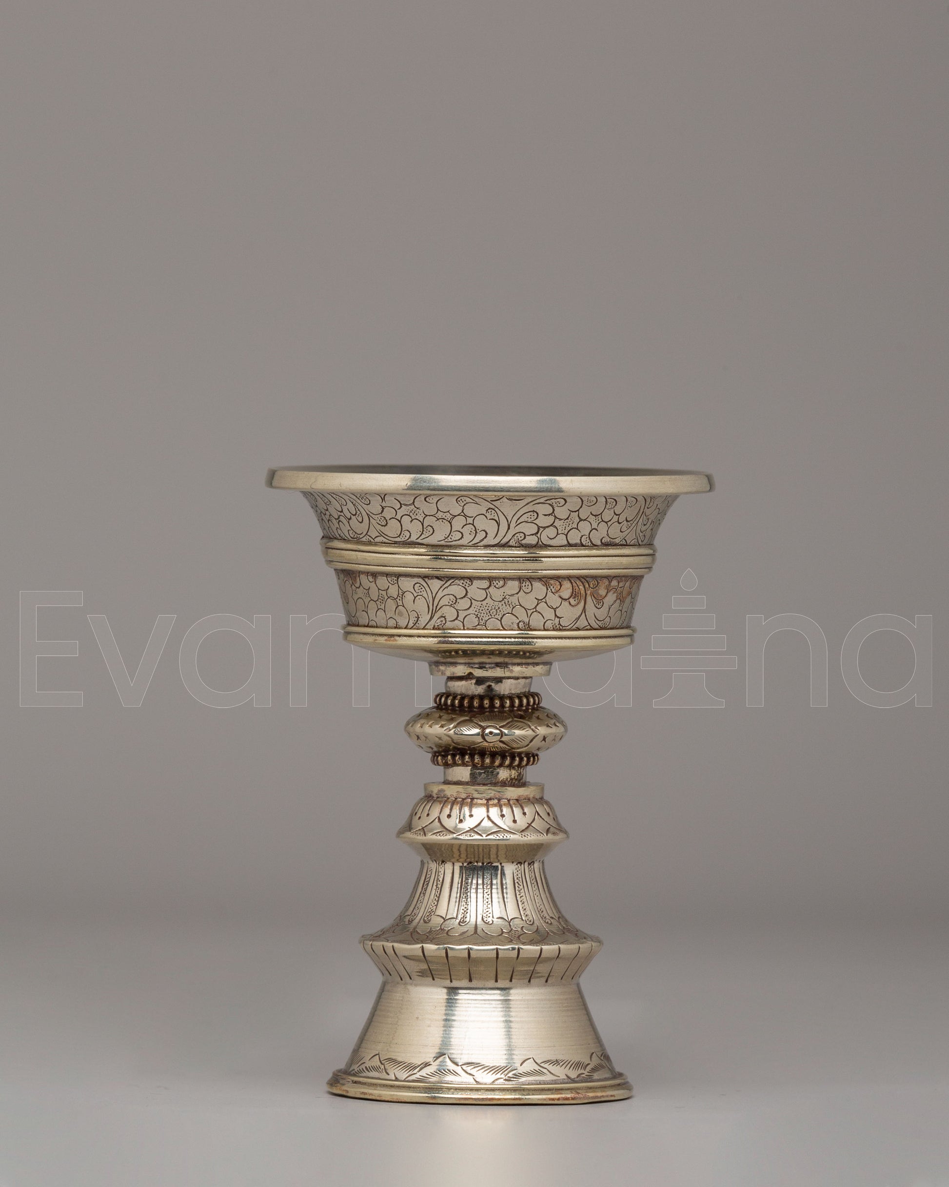 White Metal Offering Butter Lamp