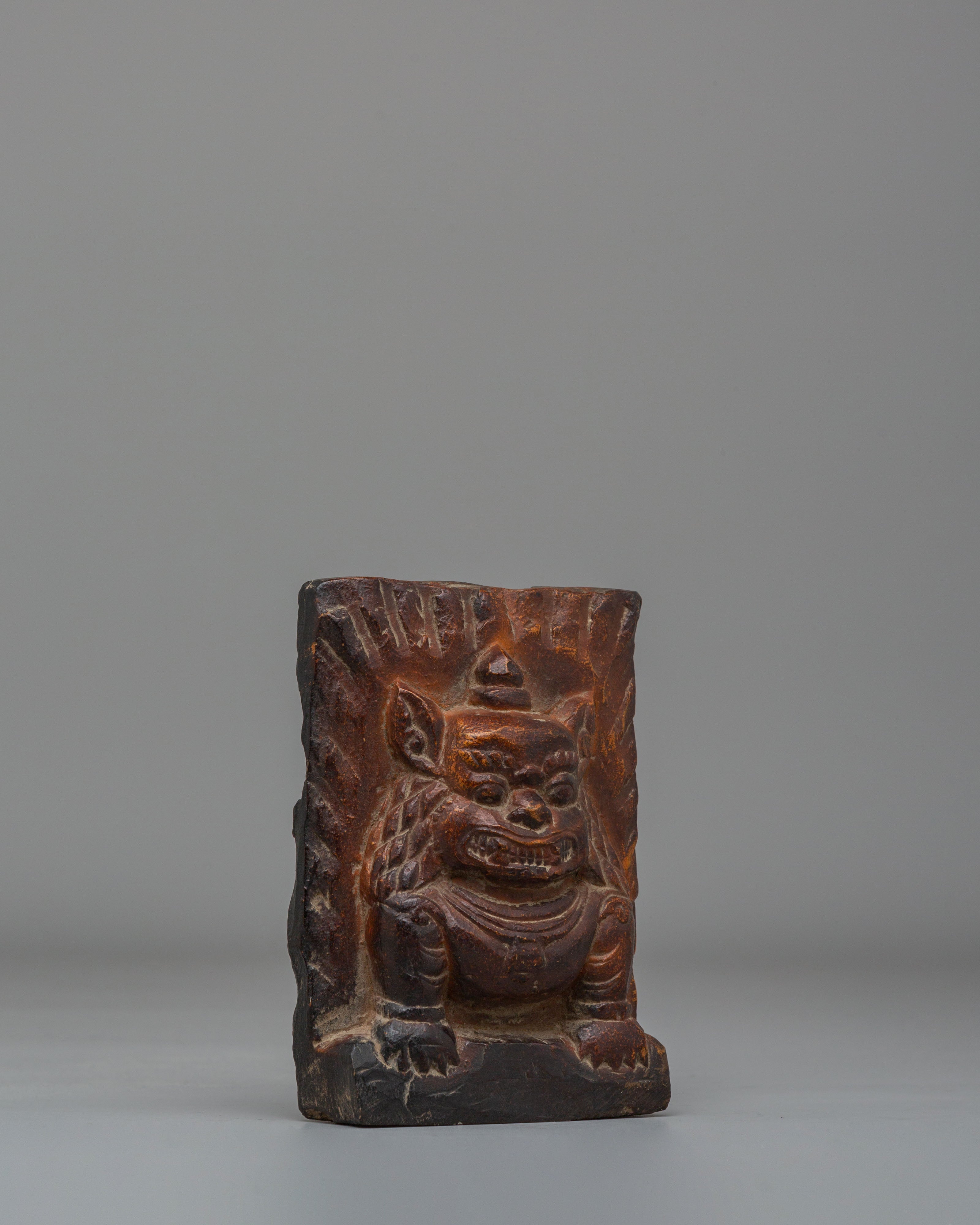 Sacred Guardian Lion Statue Set | Handcarved Stone Buddhist Decor