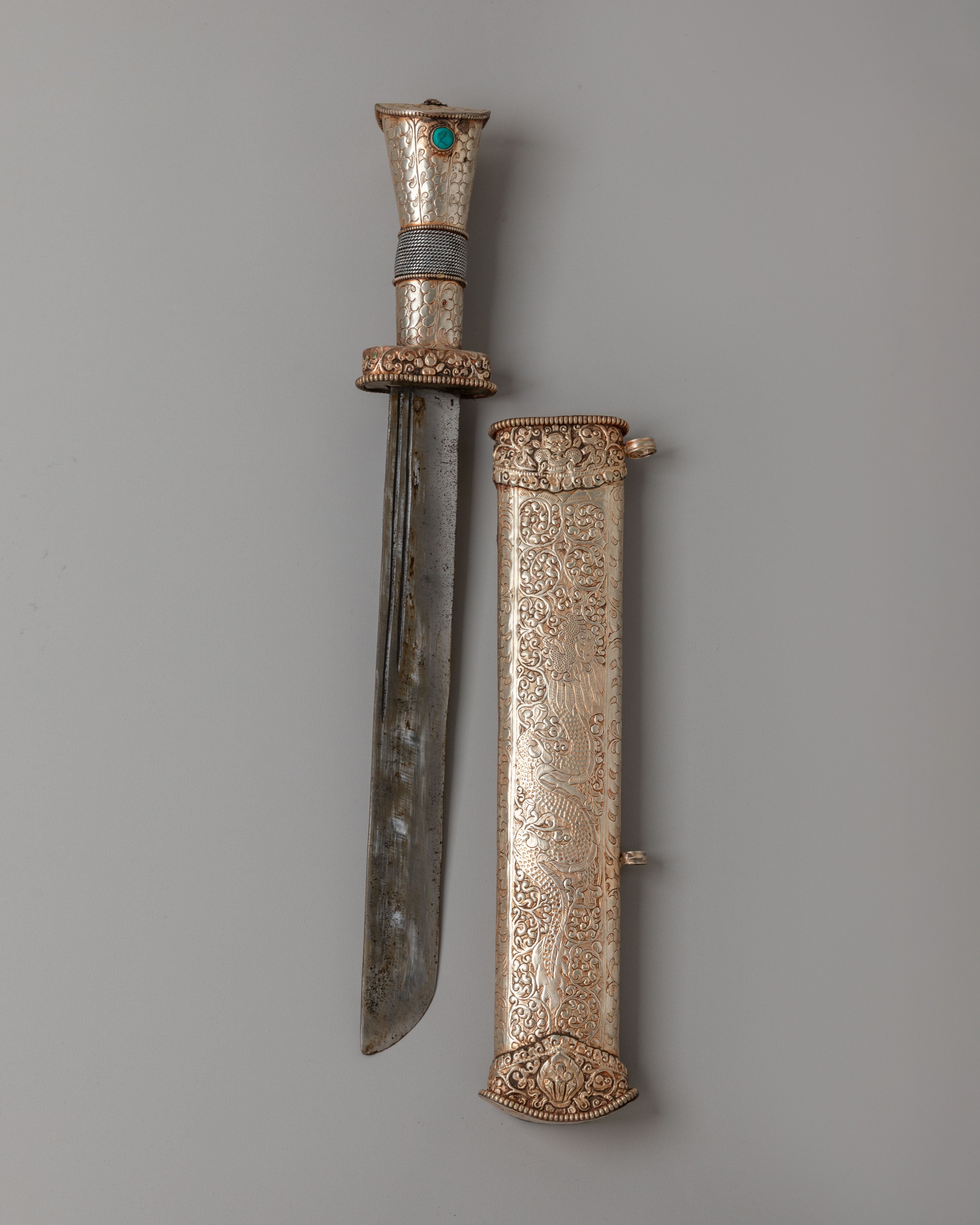 Traditional Ceremonial Knife | Silver Plated Ritual Blade for Decor