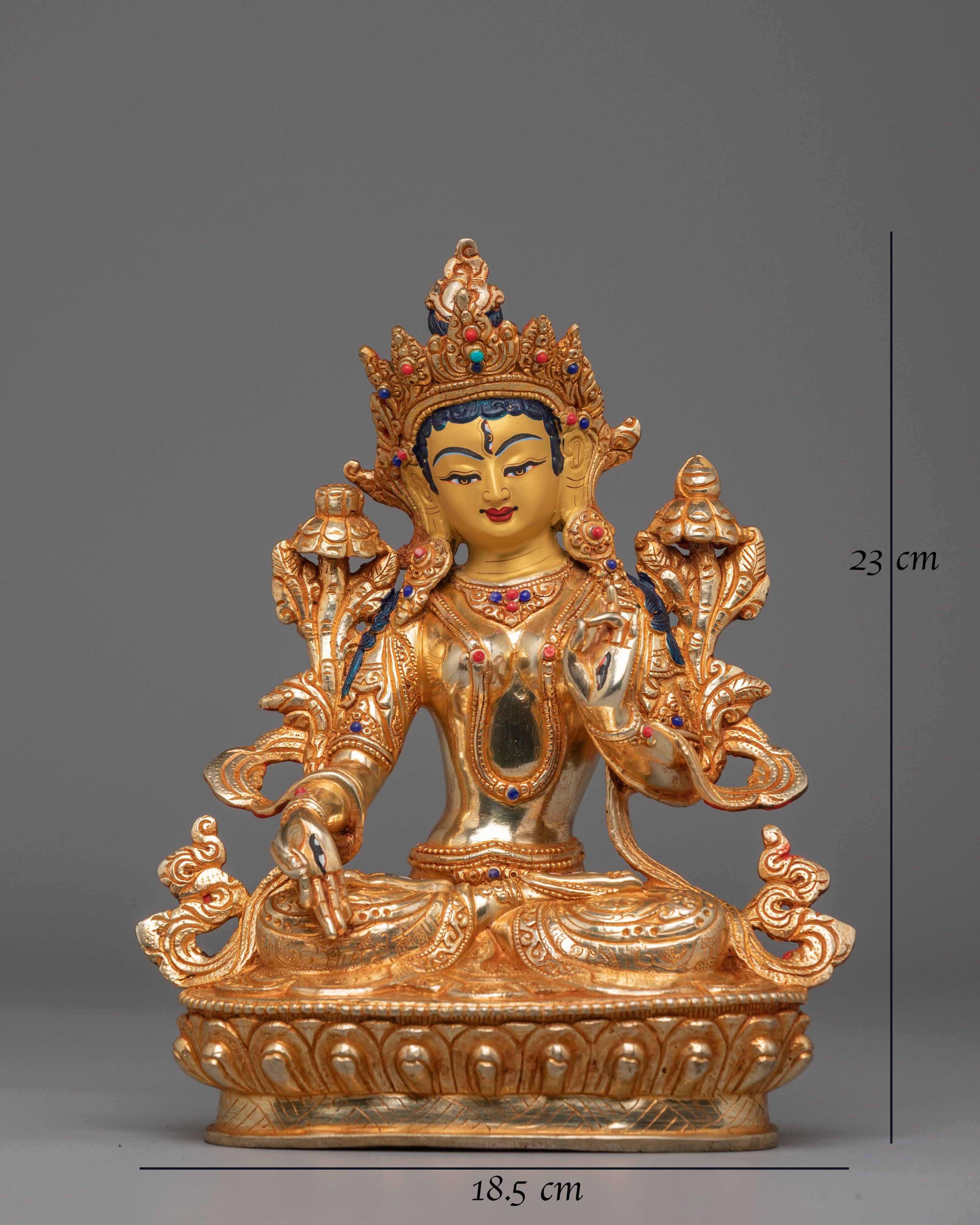 Traditional White Tara Figurine | Tibetan Buddhist Deity