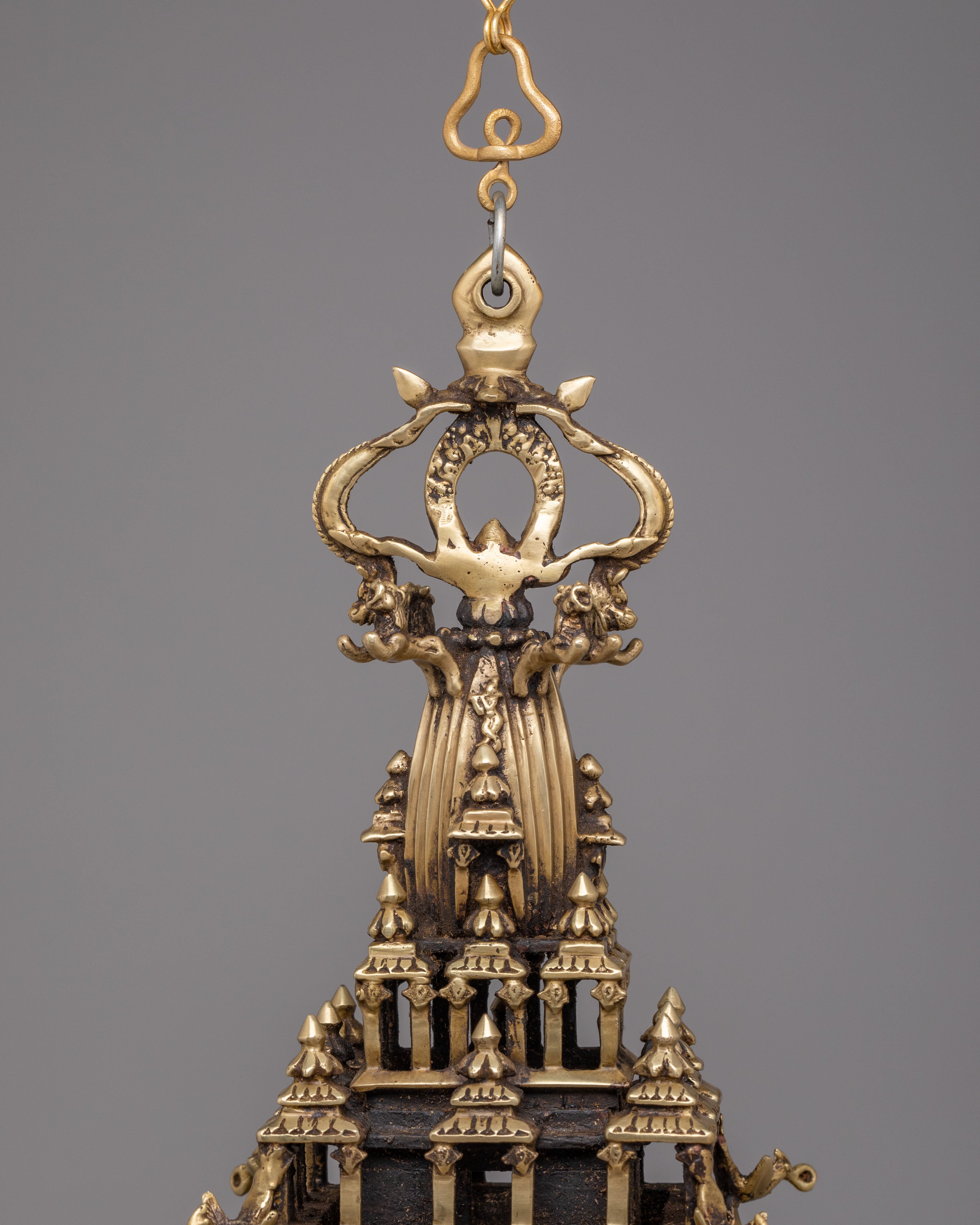 Hanging Stupa Dalucha for Spiritual Practice | Ganesh Brass Decor for Meditation