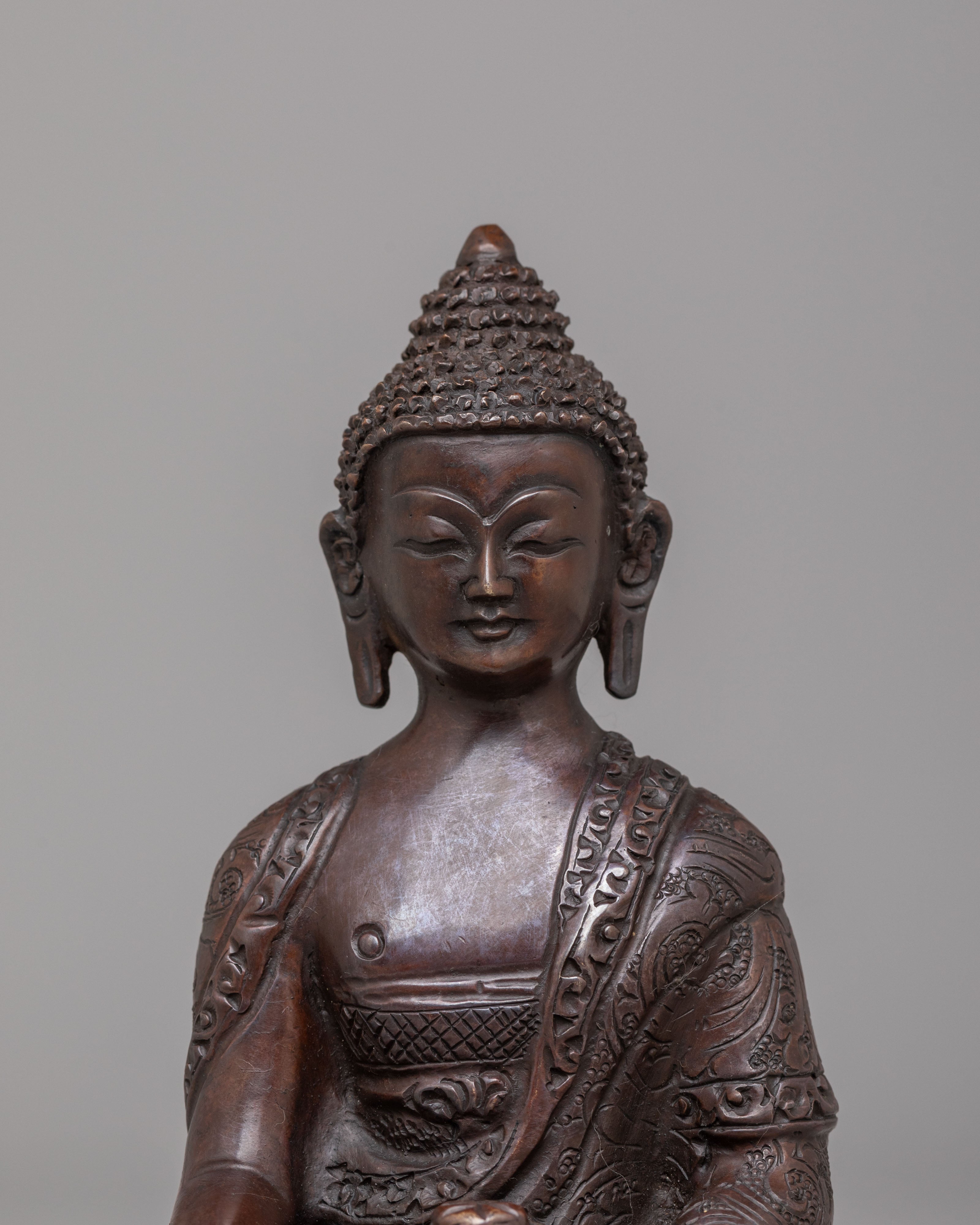 Handmade Ratnasambhava Buddha Statue | Oxidized Copper Body