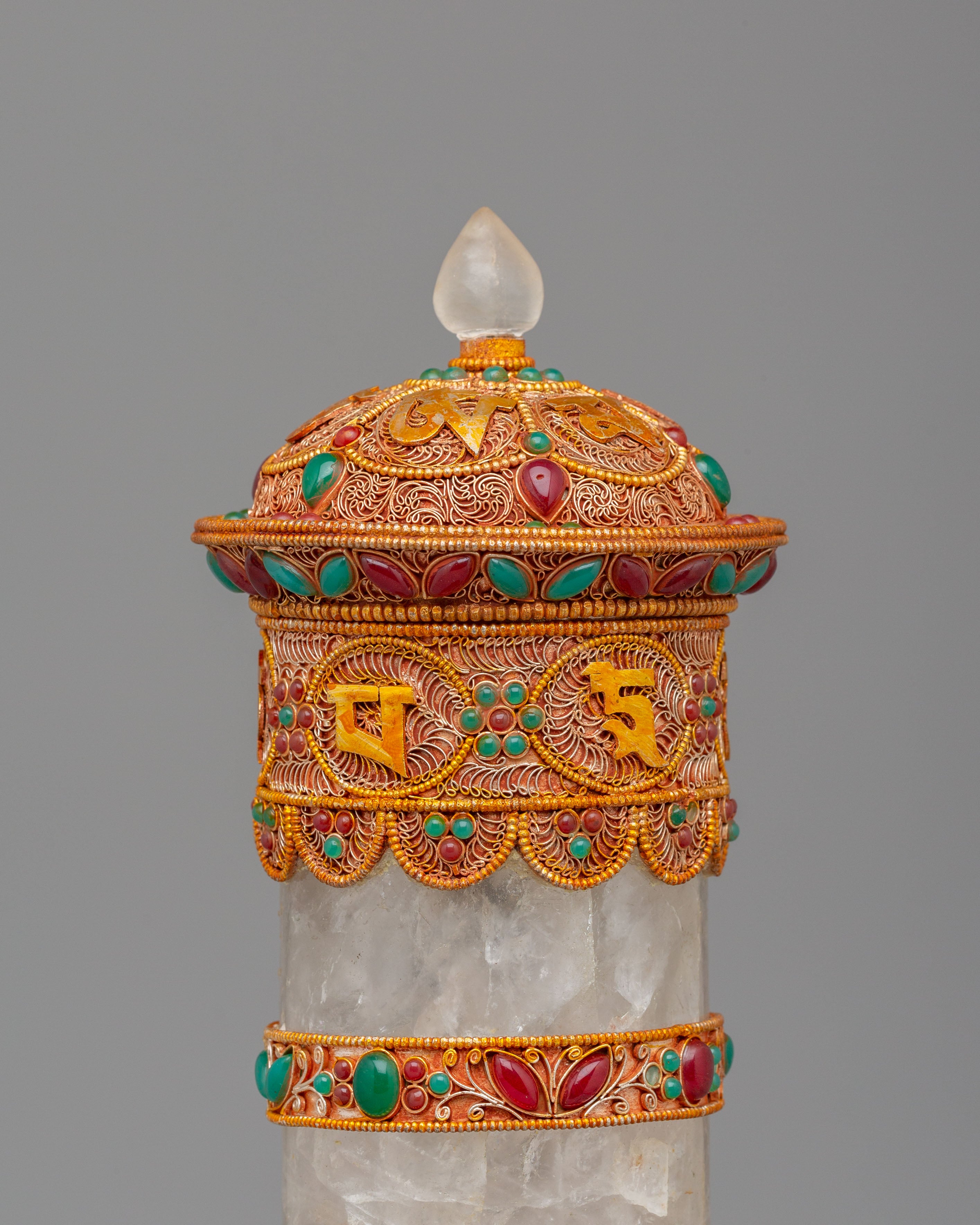 Handcrafted Prayer Wheel for Altar Use | Tibetan Mantra Spinner