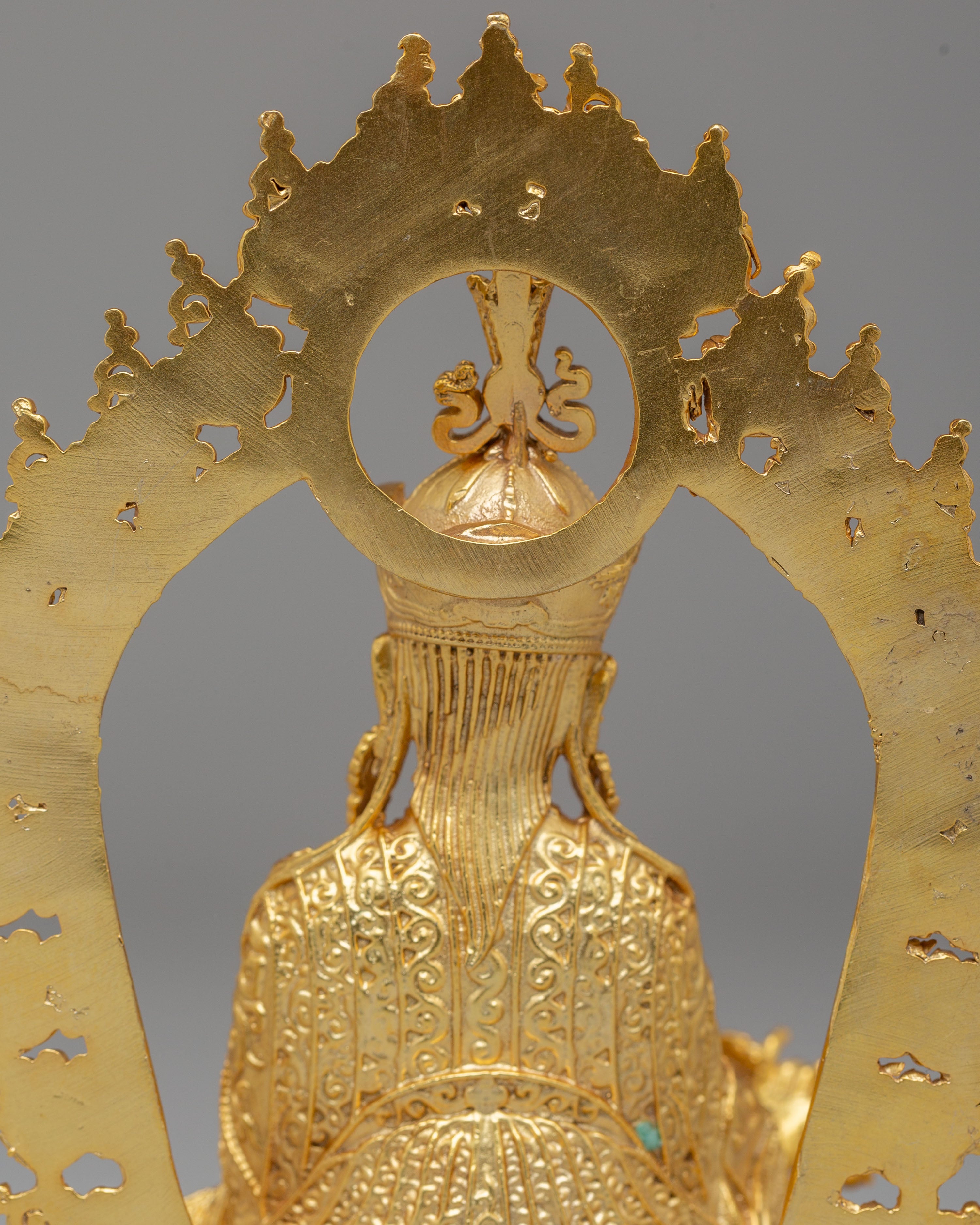 Padmasambhava Meditation Statue | Gold-plated copper statue