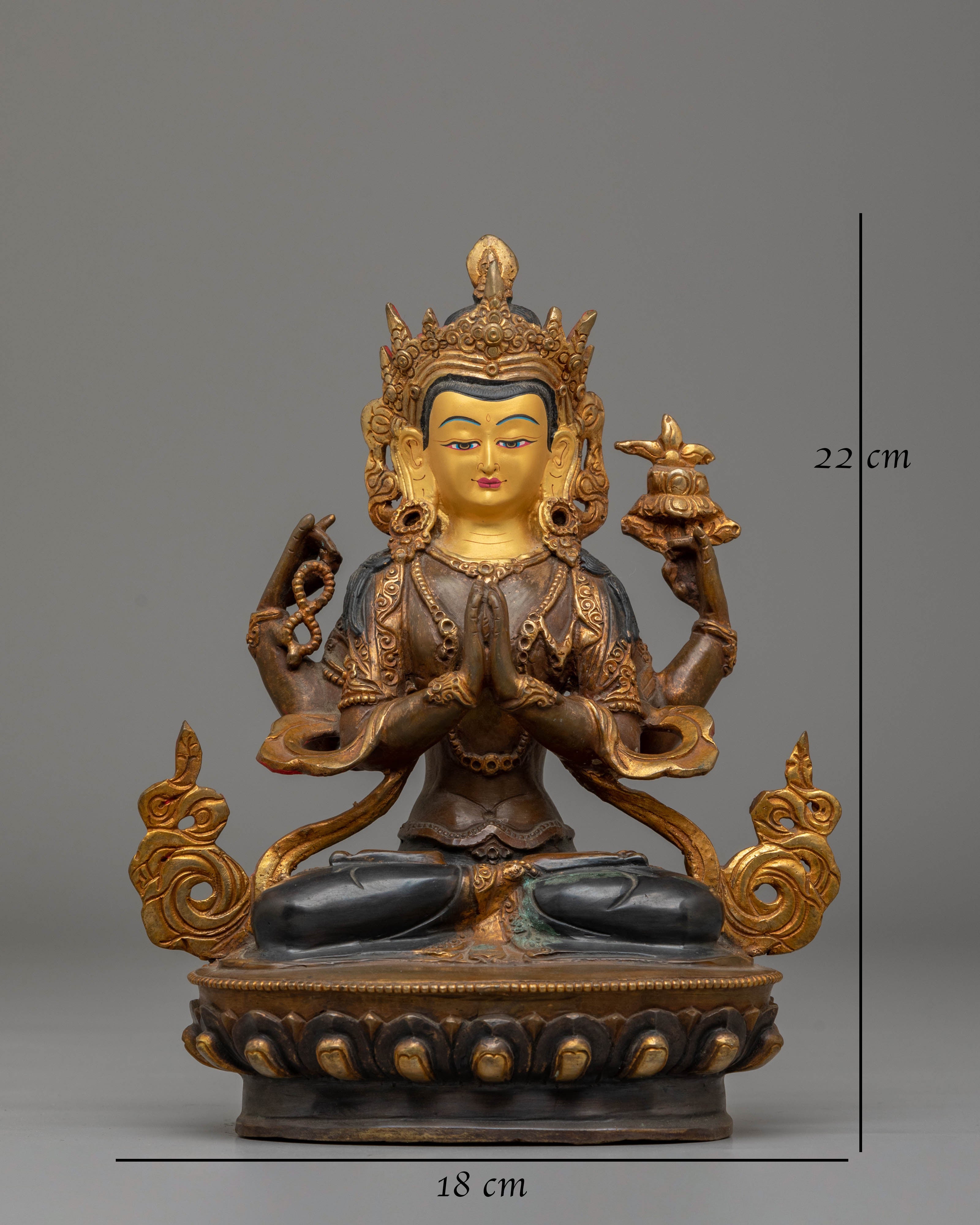Tibetan Compassion Deity Chenrezig Statue | Bodhisattva of Infinite Wisdom