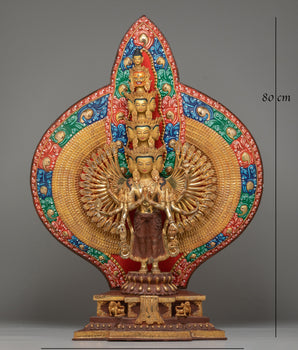 1000-armed-Chenrezig-of-Compassion Statue | Copper Body with 24K Gold Plating