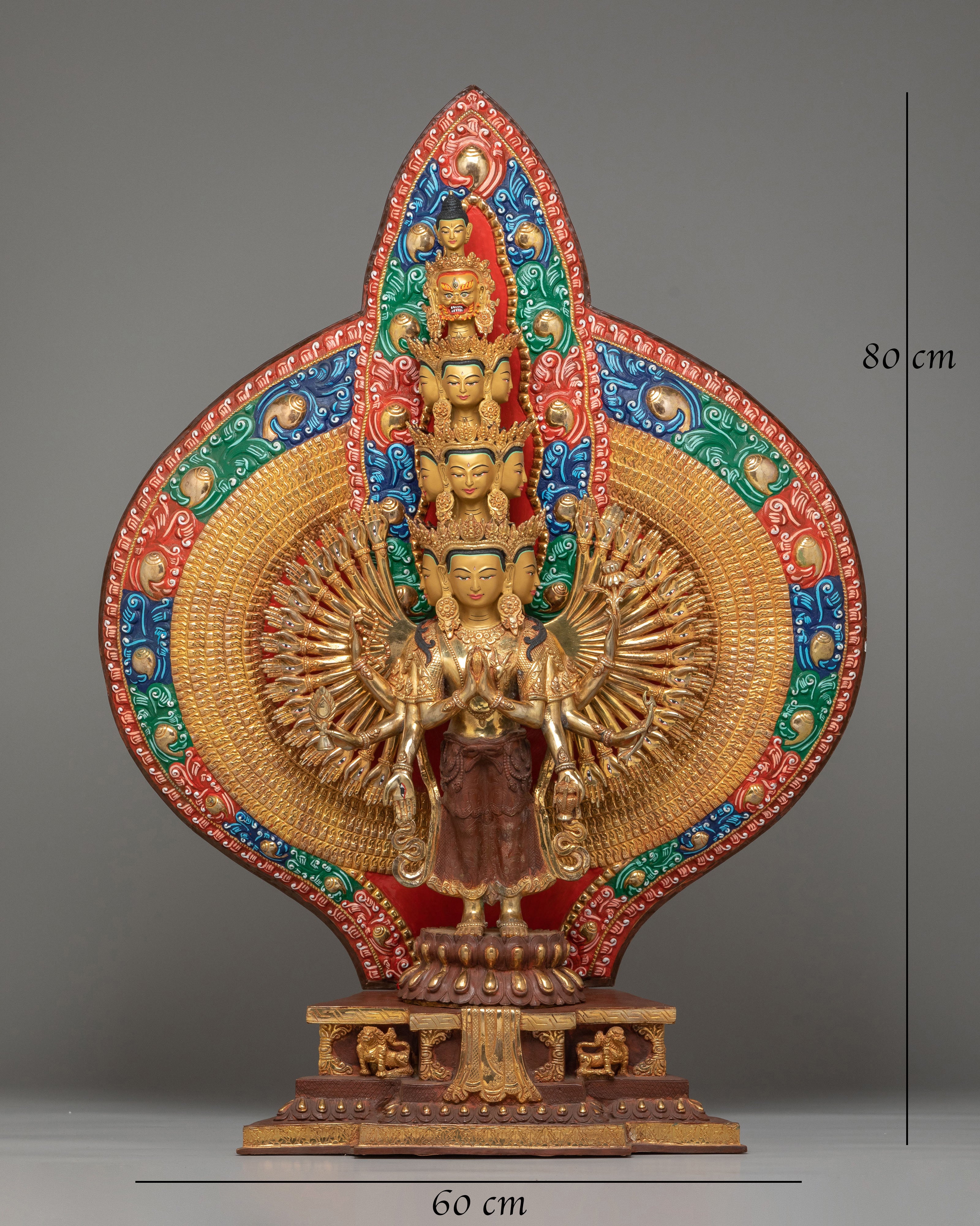 1000-armed-Chenrezig-of-Compassion Statue | Copper Body with 24K Gold Plating